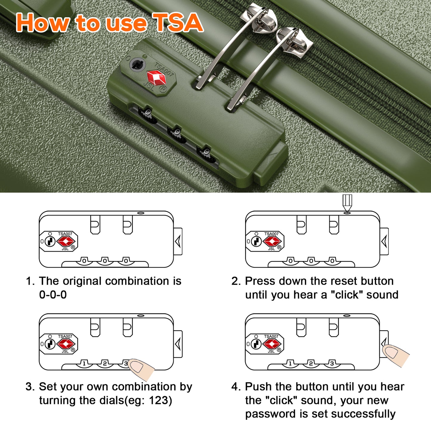 Joyway Luggage Set 4 Piece ABS Hardside Lightweight Suitcase with TSA Lock Spinner Wheels (18/20/24/28),Green-Brown