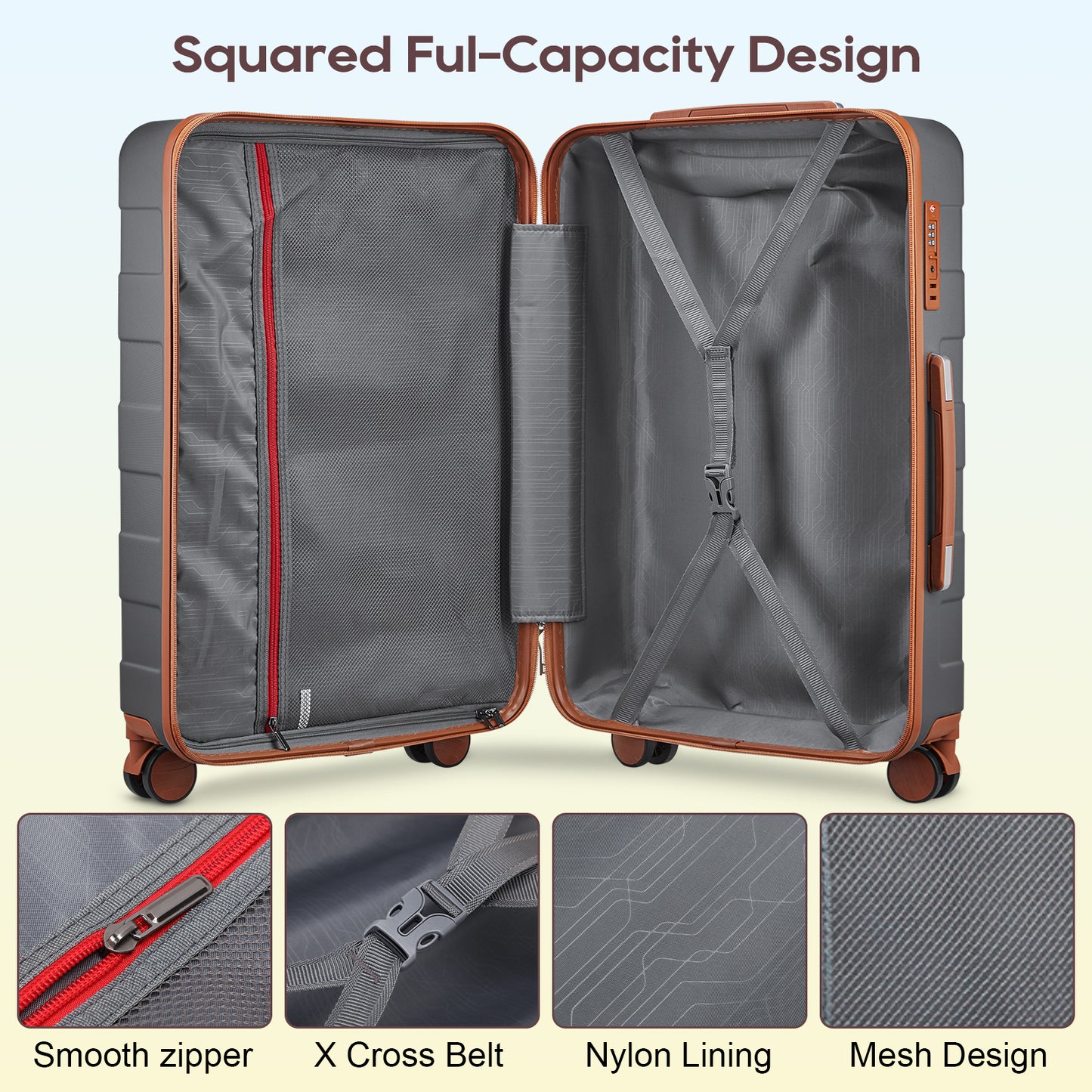 imiomo Carry on Luggage, 20 in Carry-on Suitcase with Spinner Wheels,Hardside 3PCS Set with TSA Lock