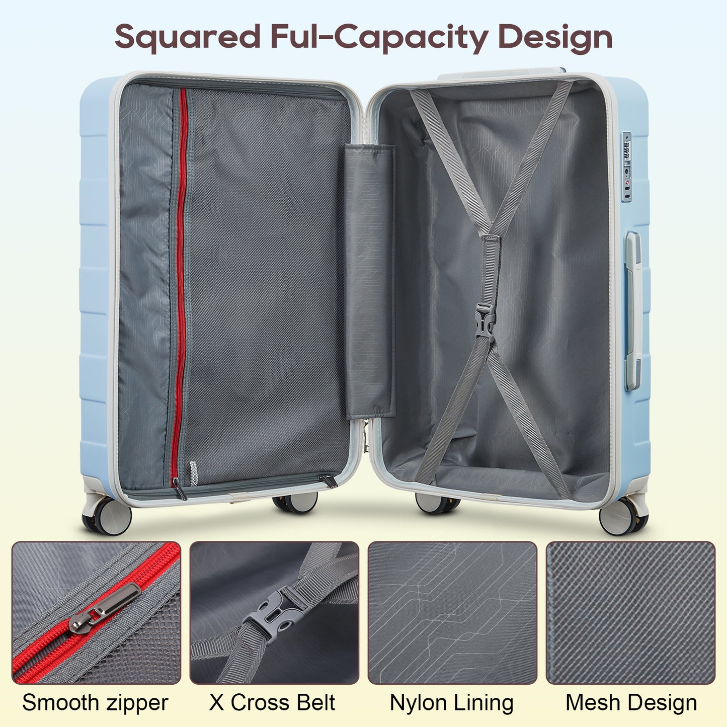 imiomo Carry on Luggage, 20 in Carry-on Suitcase with Spinner Wheels,Hardside 3PCS Set with TSA Lock