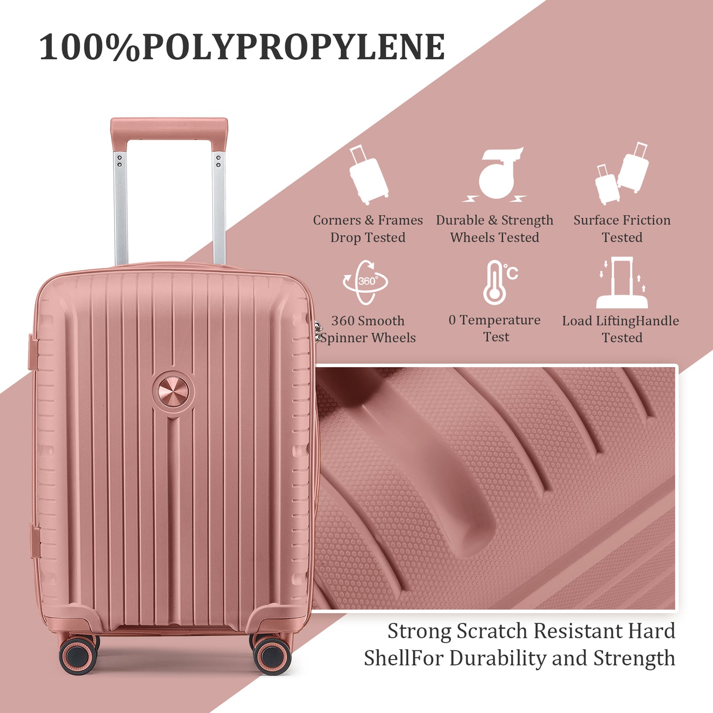 Joyway 3 Piece Luggage Sets Hardshell Lightweight Suitcase with TSA Lock Spinner Wheels