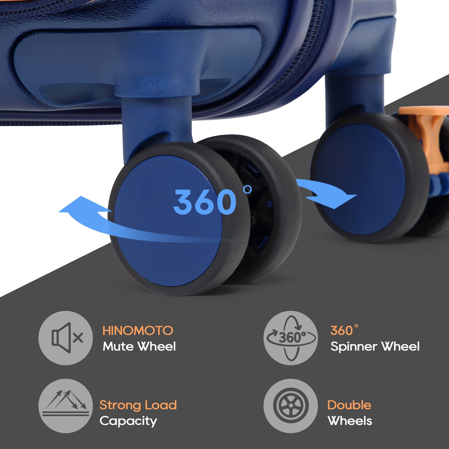 Joyway Front Opening Cover Carry-on Luggage Side Hooks TSA Lock Spinner Wheels YKK Zippers