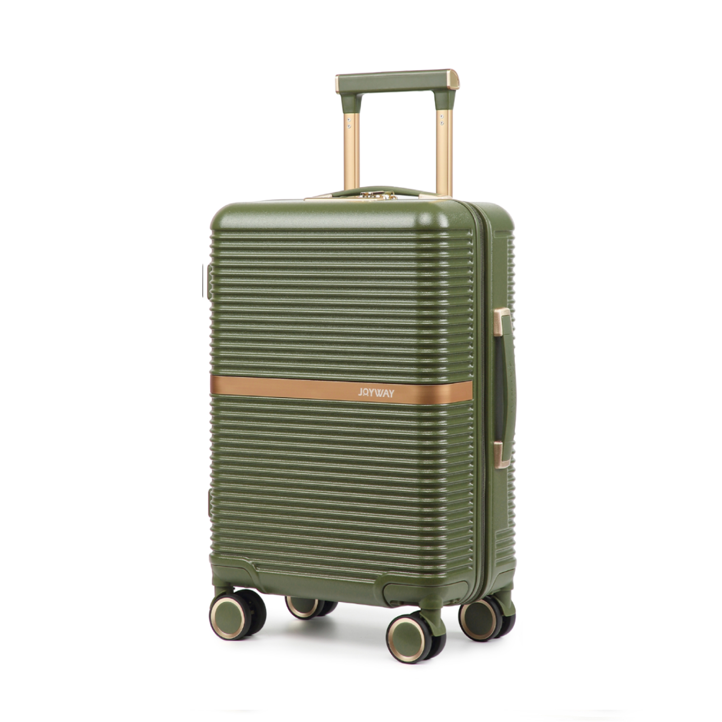 20-inch lightweight and durable ABS luggage , featuring silent universal wheels, shockproof design,as well as a cup holder function, making it an excellent travel companion PF001