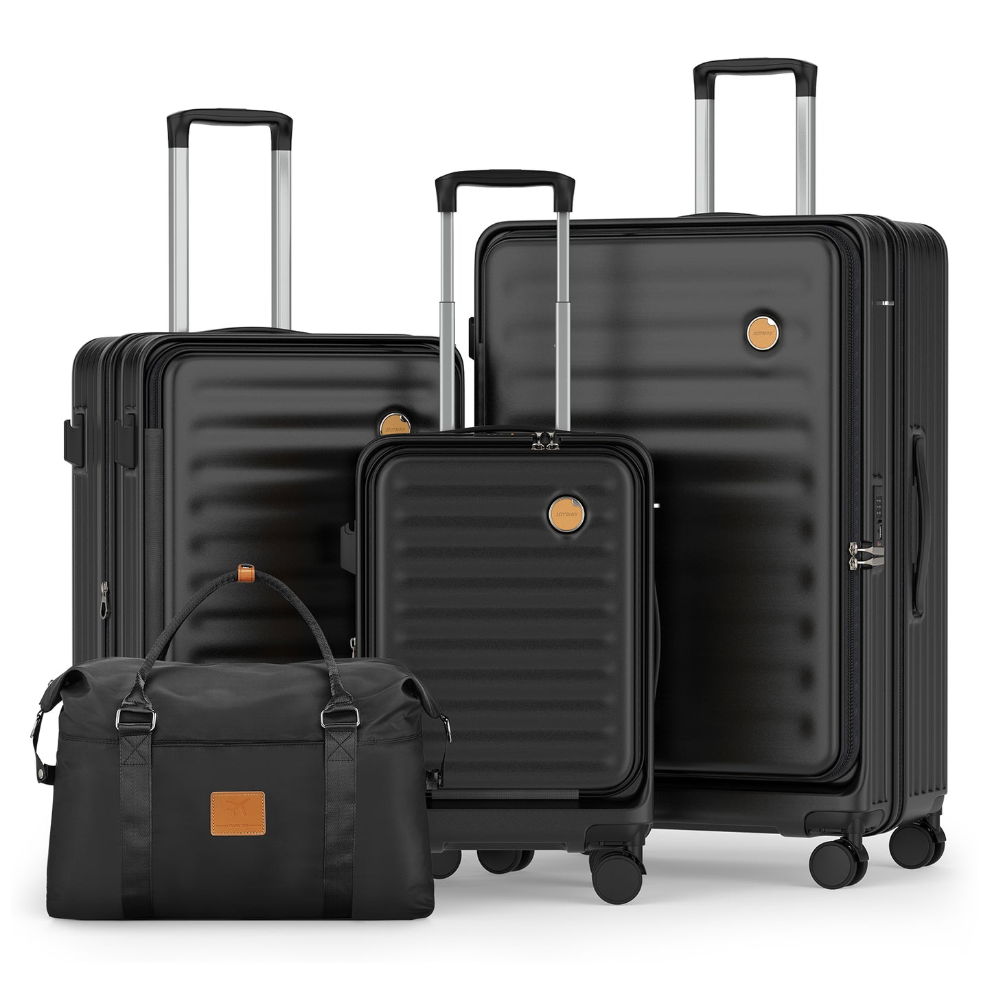 Joyway - 4 Luggage Sets PC Hardside Spinner Luggage -(Expandable Suitcase20"24")28-in Checked Luggage