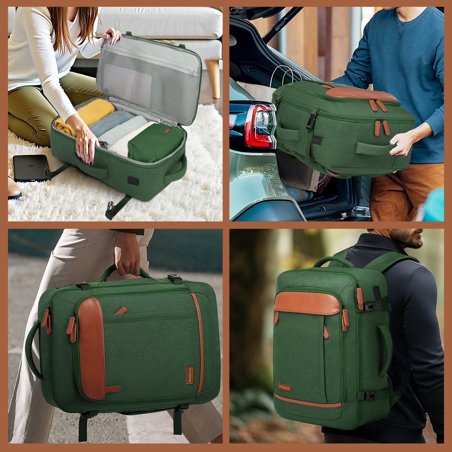 Melalenia 2PCS Waterproof Airline Aprroved Carry-on Travel Backpack with Toiletry Bag USB Port Comfortable