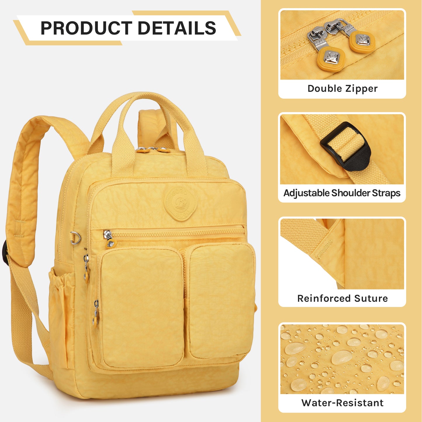 Joyway Waterproof Backpack for School and Travel Fits 15 Inch Laptop Lightweight Casual Daypack with Multi Pockets