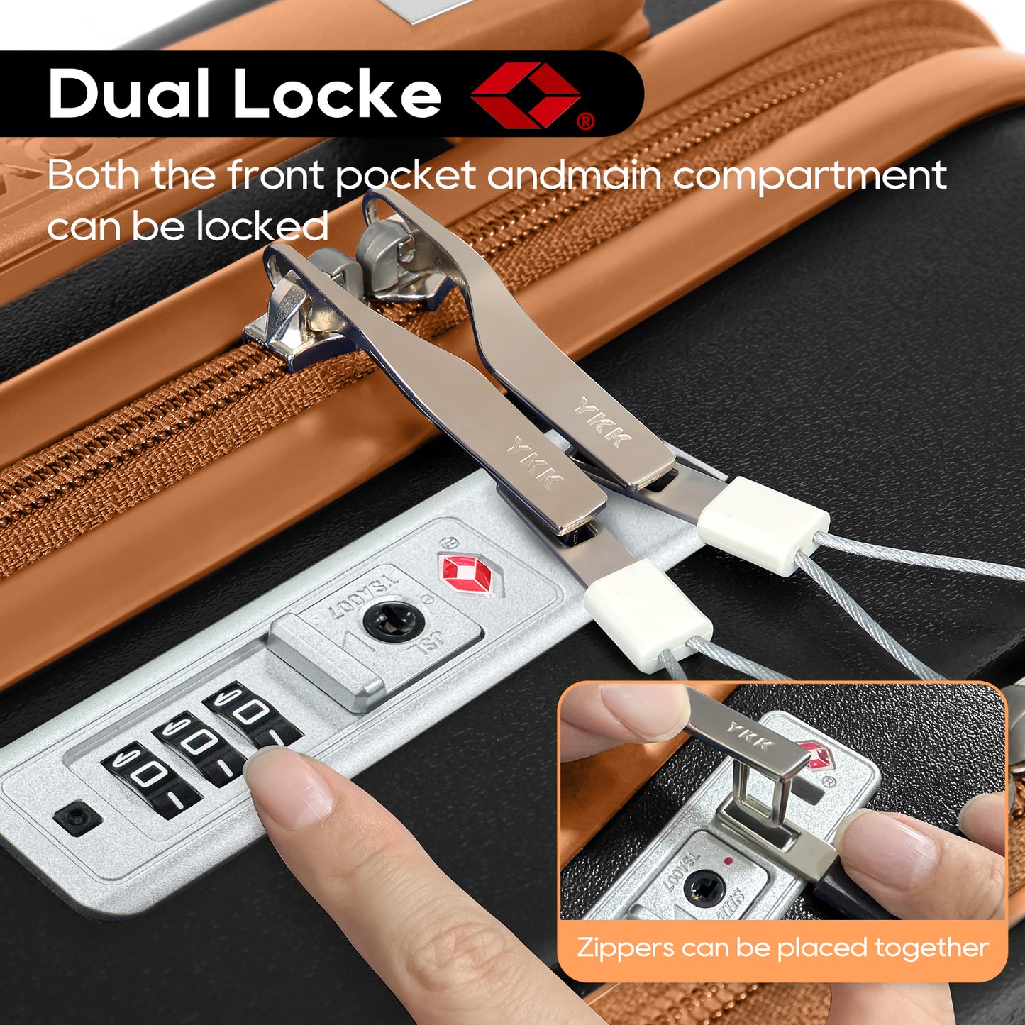 Joyway Front Opening Cover Carry-on Luggage Side Hooks TSA Lock Spinner Wheels YKK Zippers