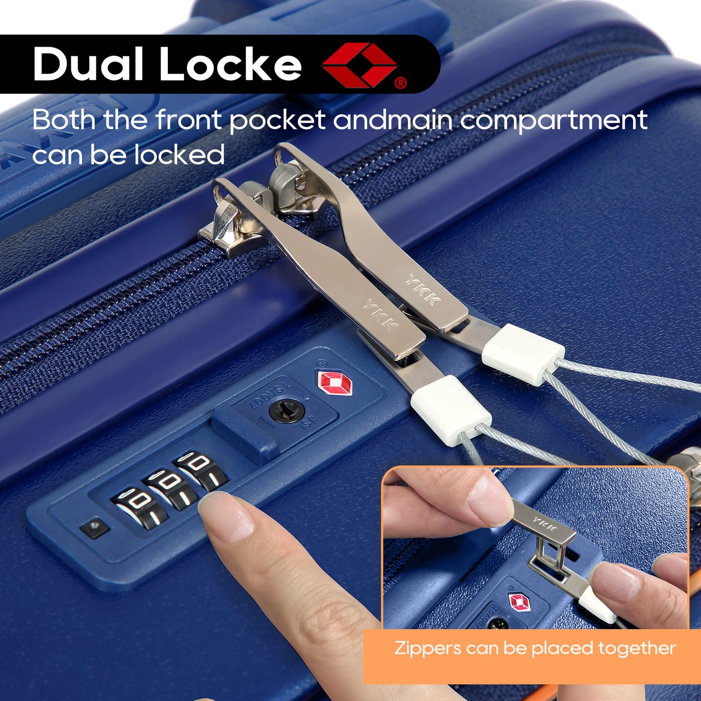 Joyway Front Opening Cover Carry-on Luggage Side Hooks TSA Lock Spinner Wheels YKK Zippers