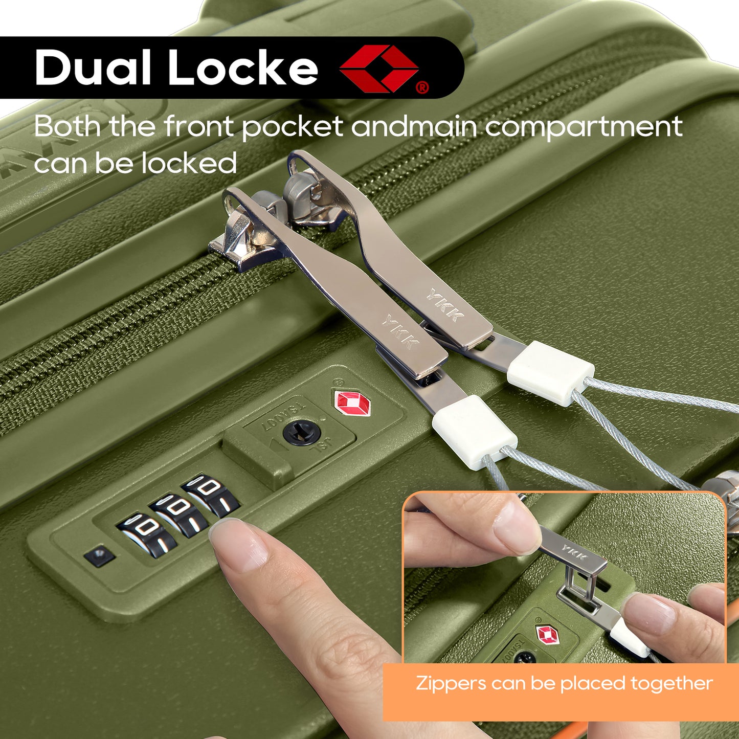 Joyway Front Opening Cover Carry-on Luggage Side Hooks TSA Lock Spinner Wheels YKK Zippers