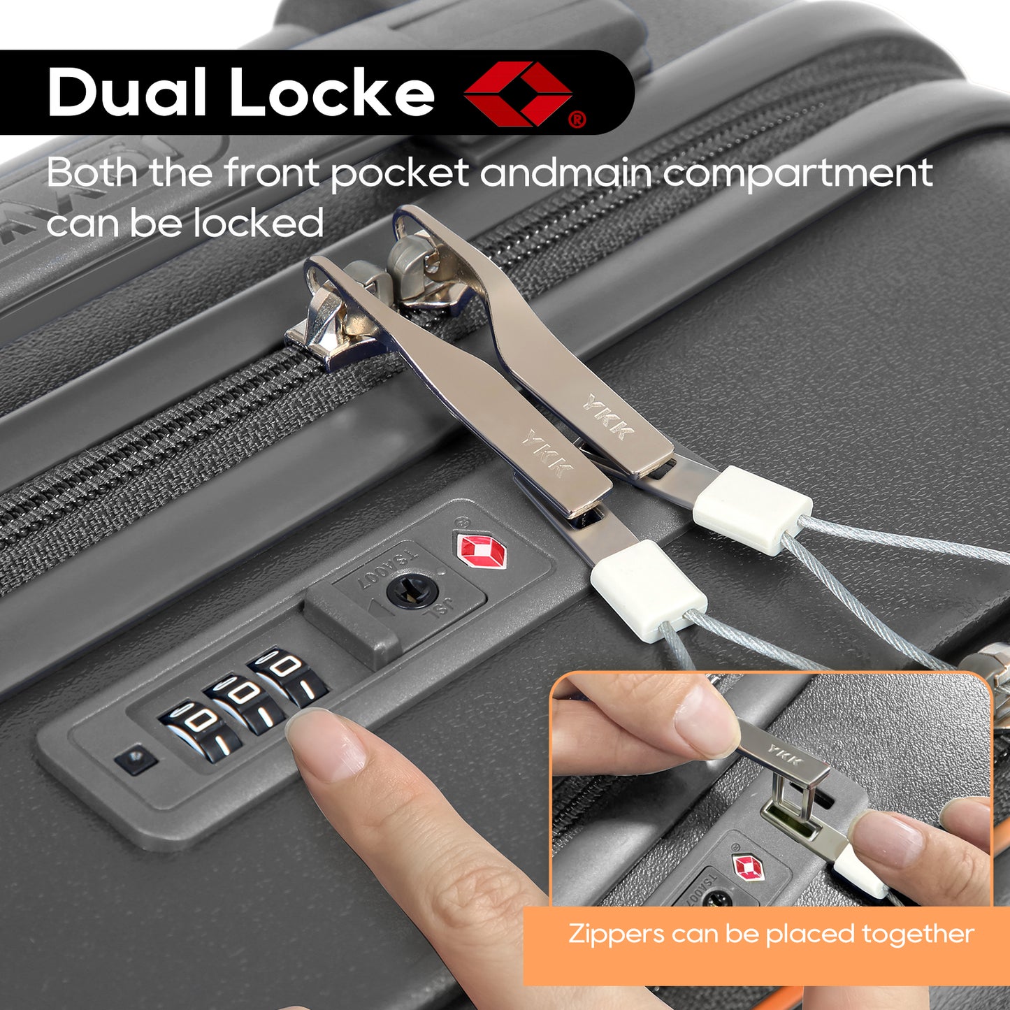 Joyway Front Opening Cover Carry-on Luggage Side Hooks TSA Lock Spinner Wheels YKK Zippers