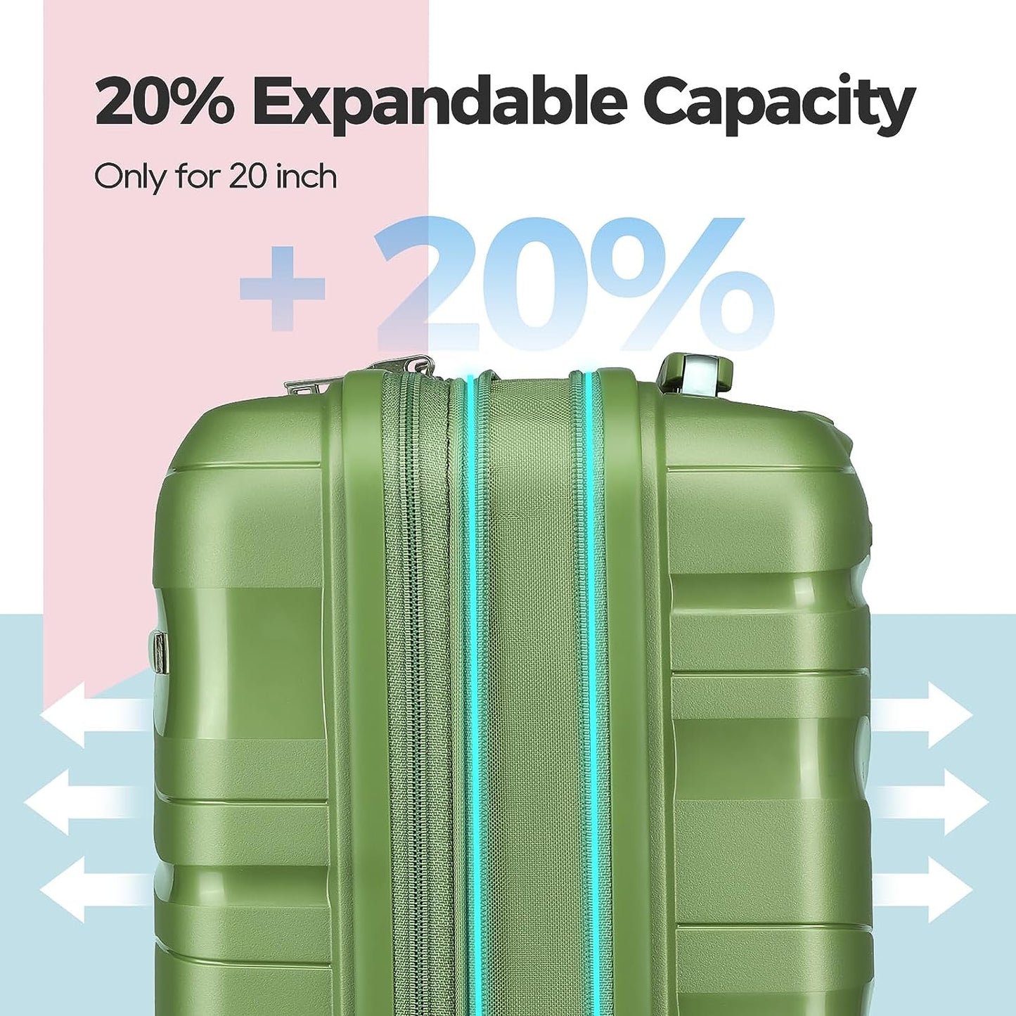 3 Pieces Luggage Set Expandable Hard Shell Luggage Set