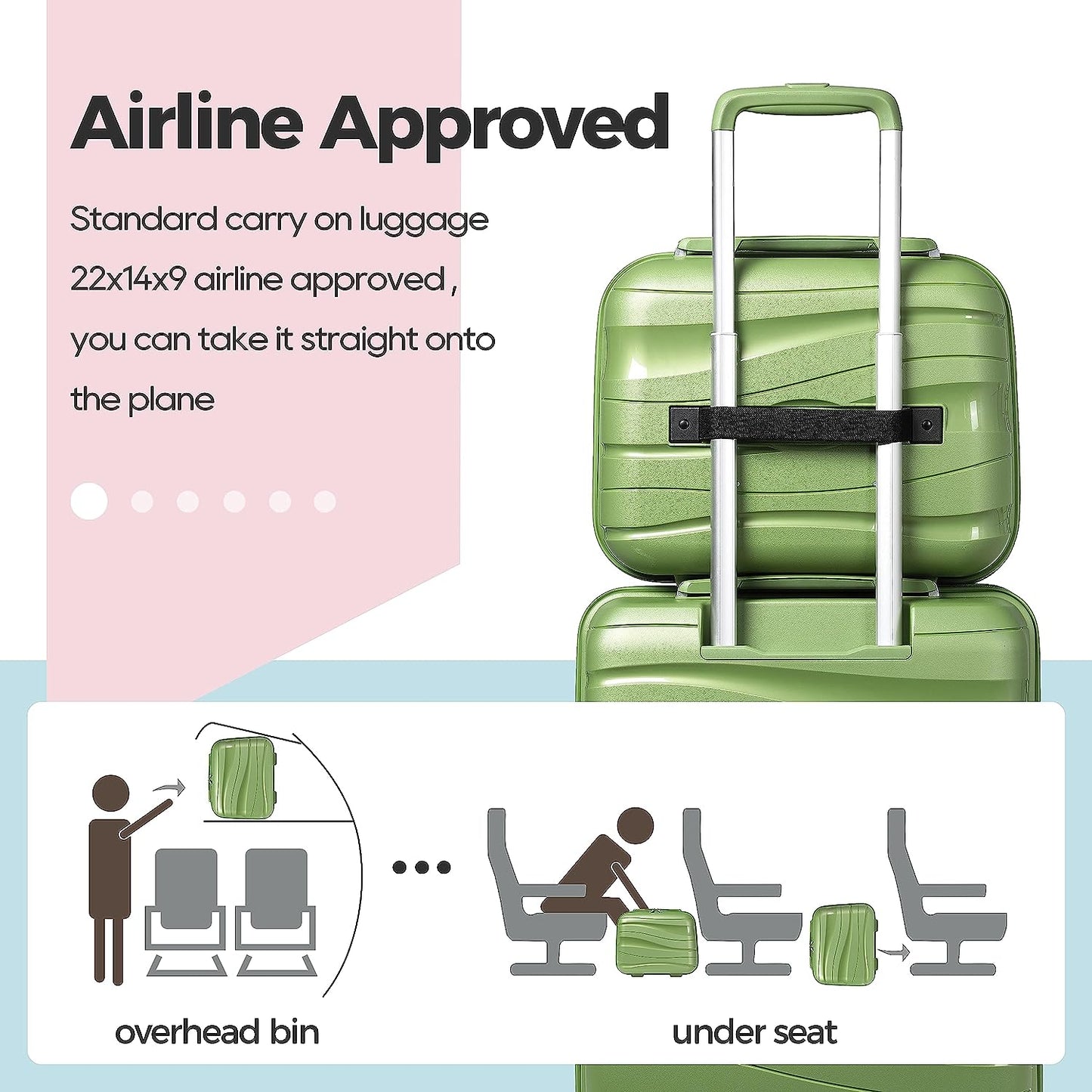 3 Pieces Luggage Set Expandable Hard Shell Luggage Set