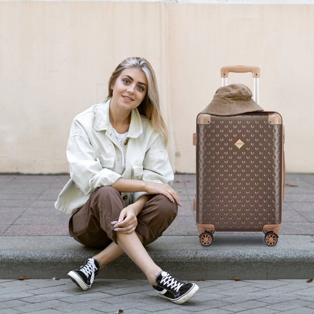 20 Inch Carry On 3 Pieces Set Suitcase with Cosmetic Bag TR011