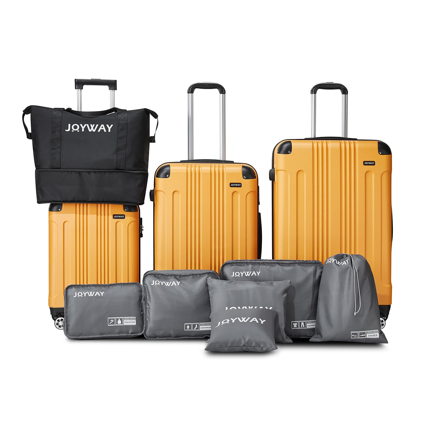 yellow Vertical Stripes Luggage 10 Pieces Set Luggage