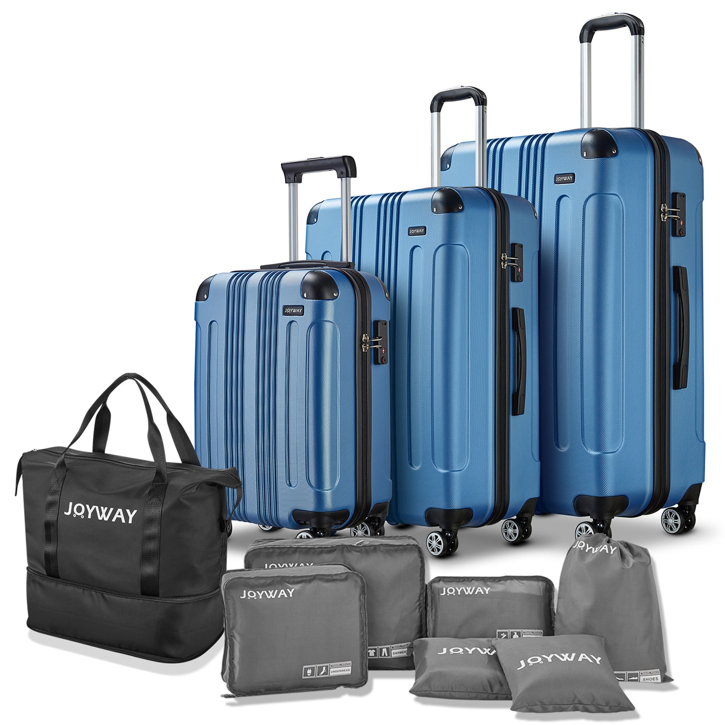 blue Vertical Stripes Luggage 10 Pieces Set Luggage