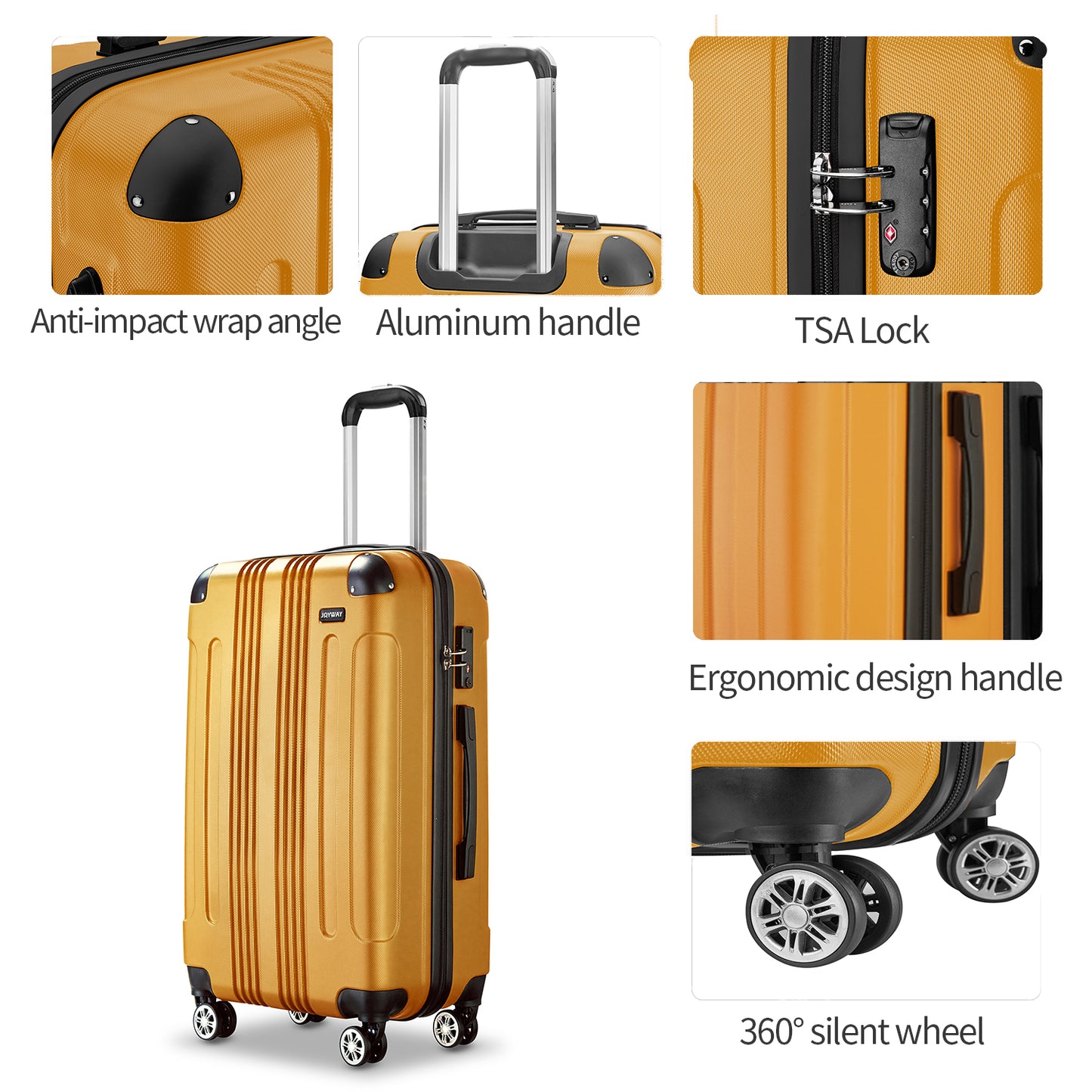 yellow Vertical Stripes Luggage 10 Pieces Set Luggage