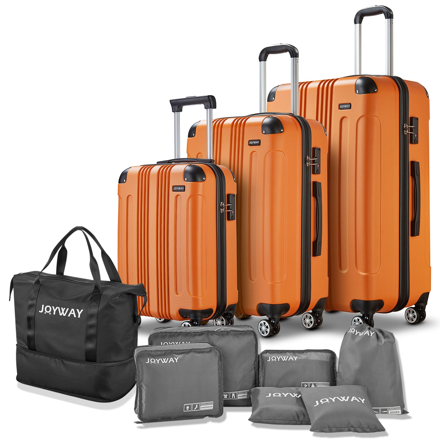 orange Vertical Stripes Luggage 10 Pieces Set Luggage