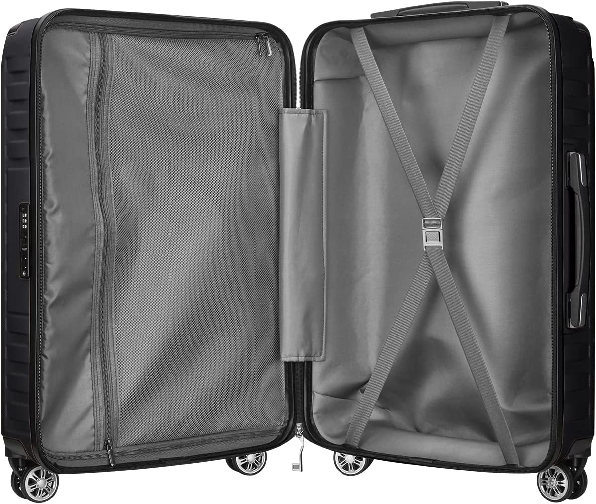black 10 Pieces Set Hard Shell Luggage Set