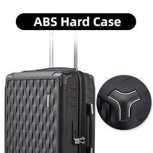 black 10 Pieces Set Hard Shell Luggage Set