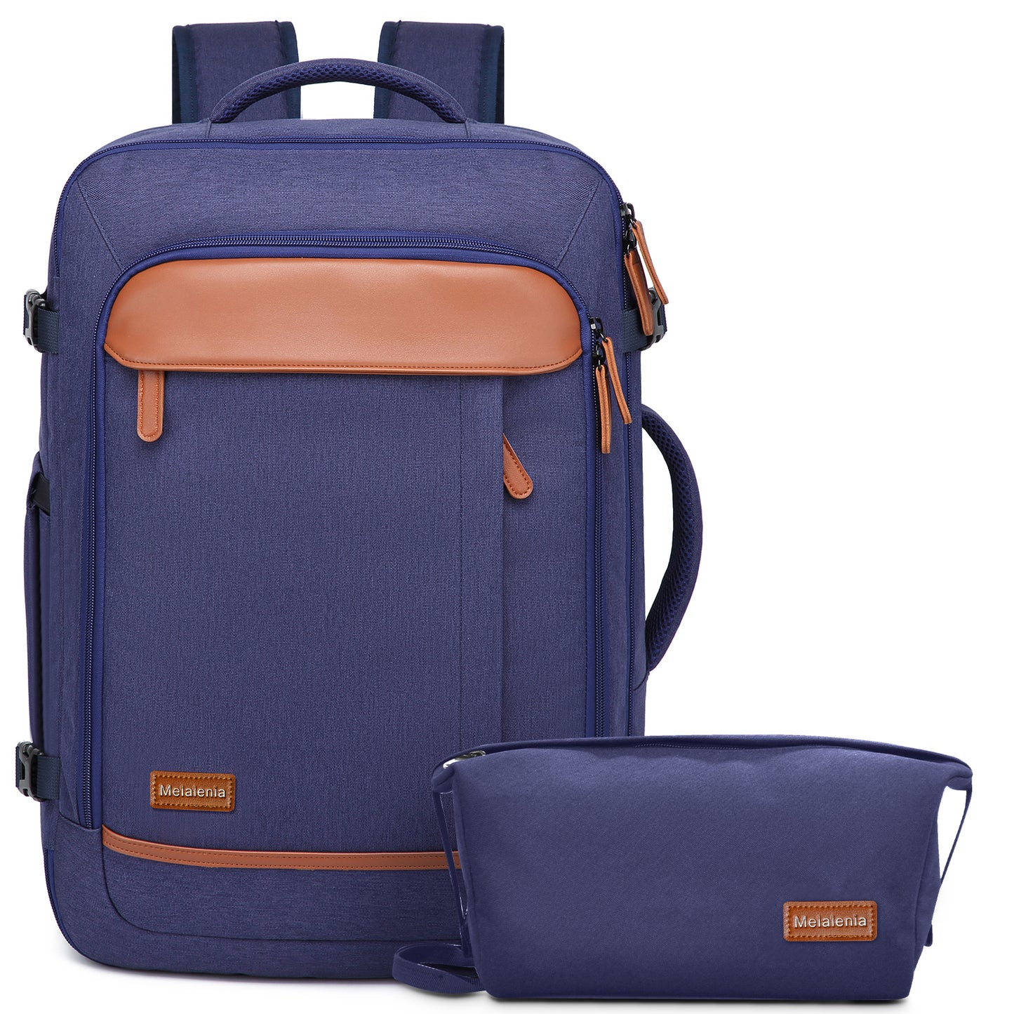 Melalenia 2PCS Waterproof Airline Aprroved Carry-on Travel Backpack with Toiletry Bag USB Port Comfortable