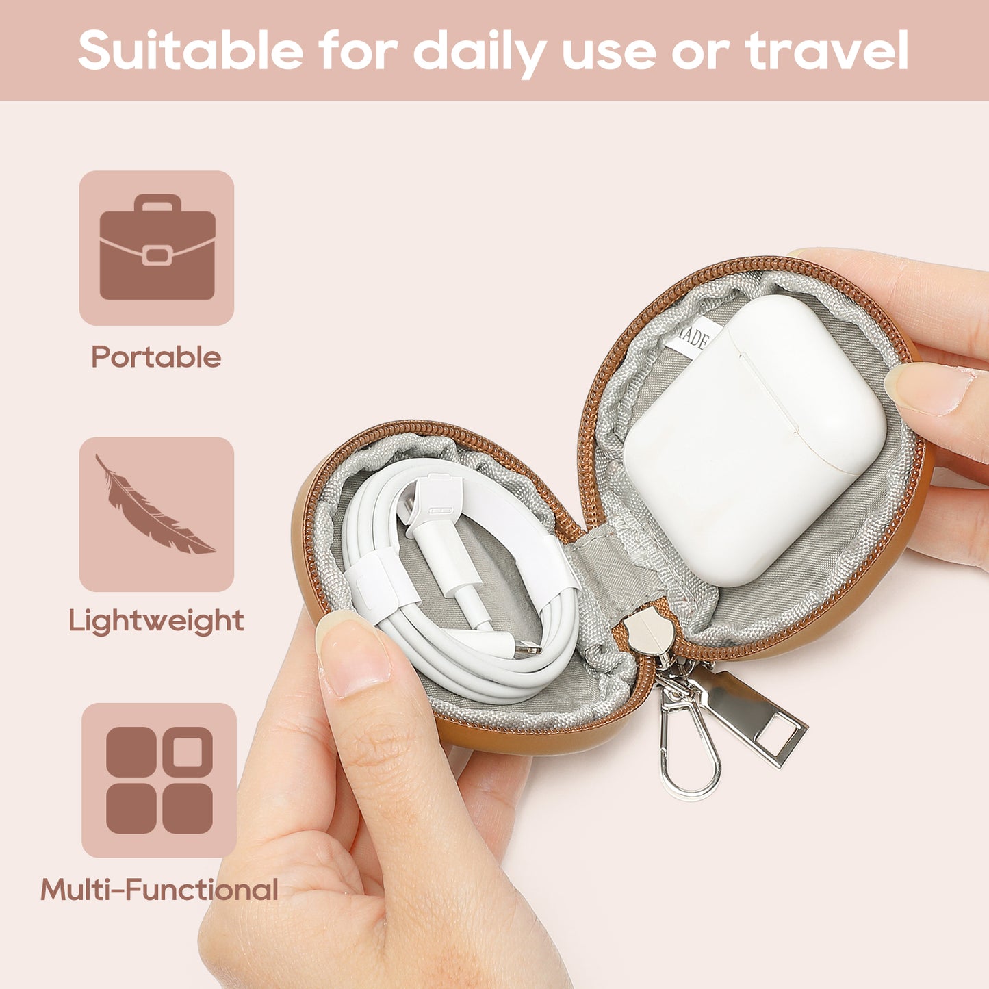 Ten-piece PU leather bag set, including a toiletry bag set (9 bags + 3 matching shoulder straps)