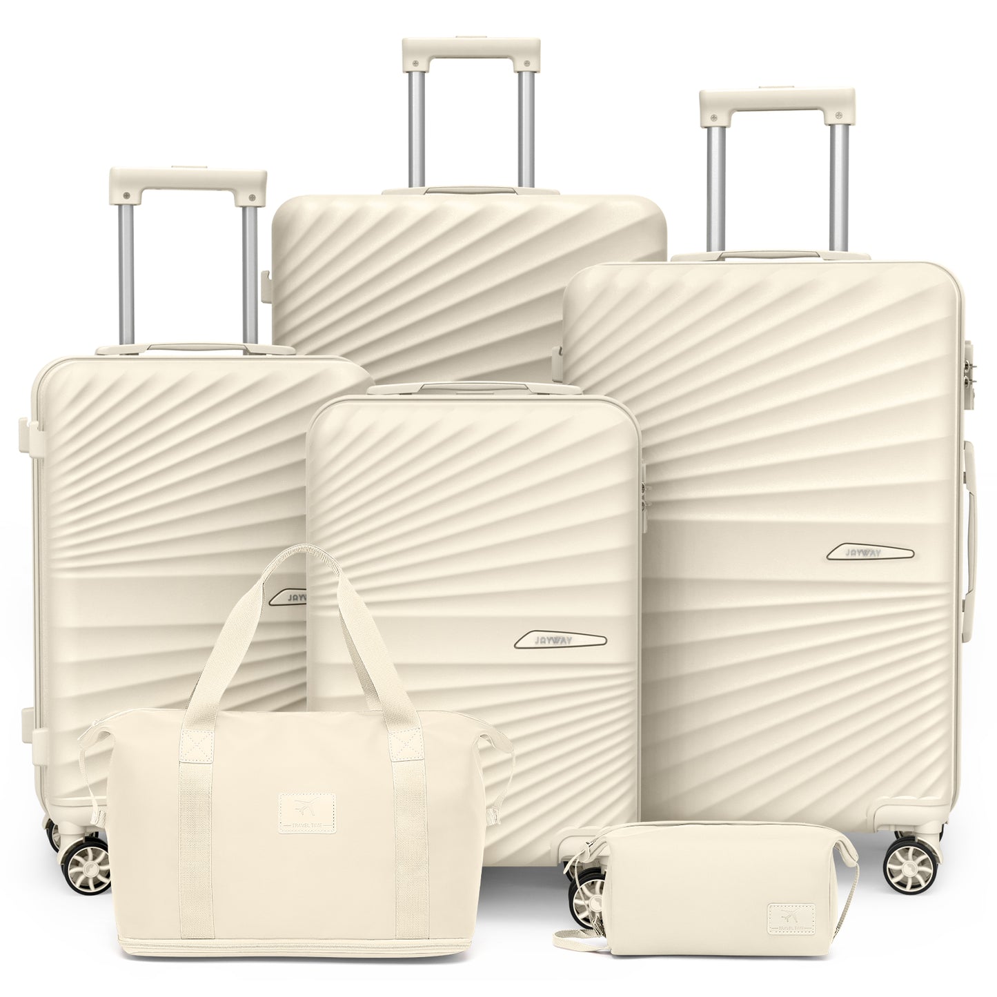 Joyway Luggage Set 4 Piece ABS Hardside Lightweight Suitcase with TSA Lock Spinner Wheels (18/20/24/28),Green-Brown