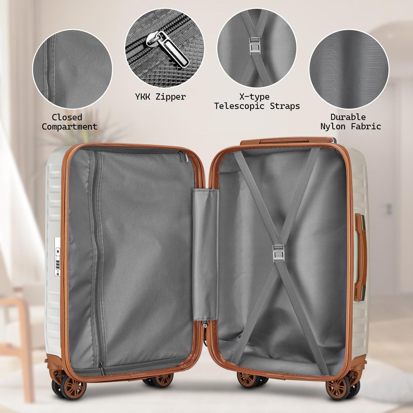 Weaving Pattern 5 Pieces Set Luggage Travel Suitcase TR002 New