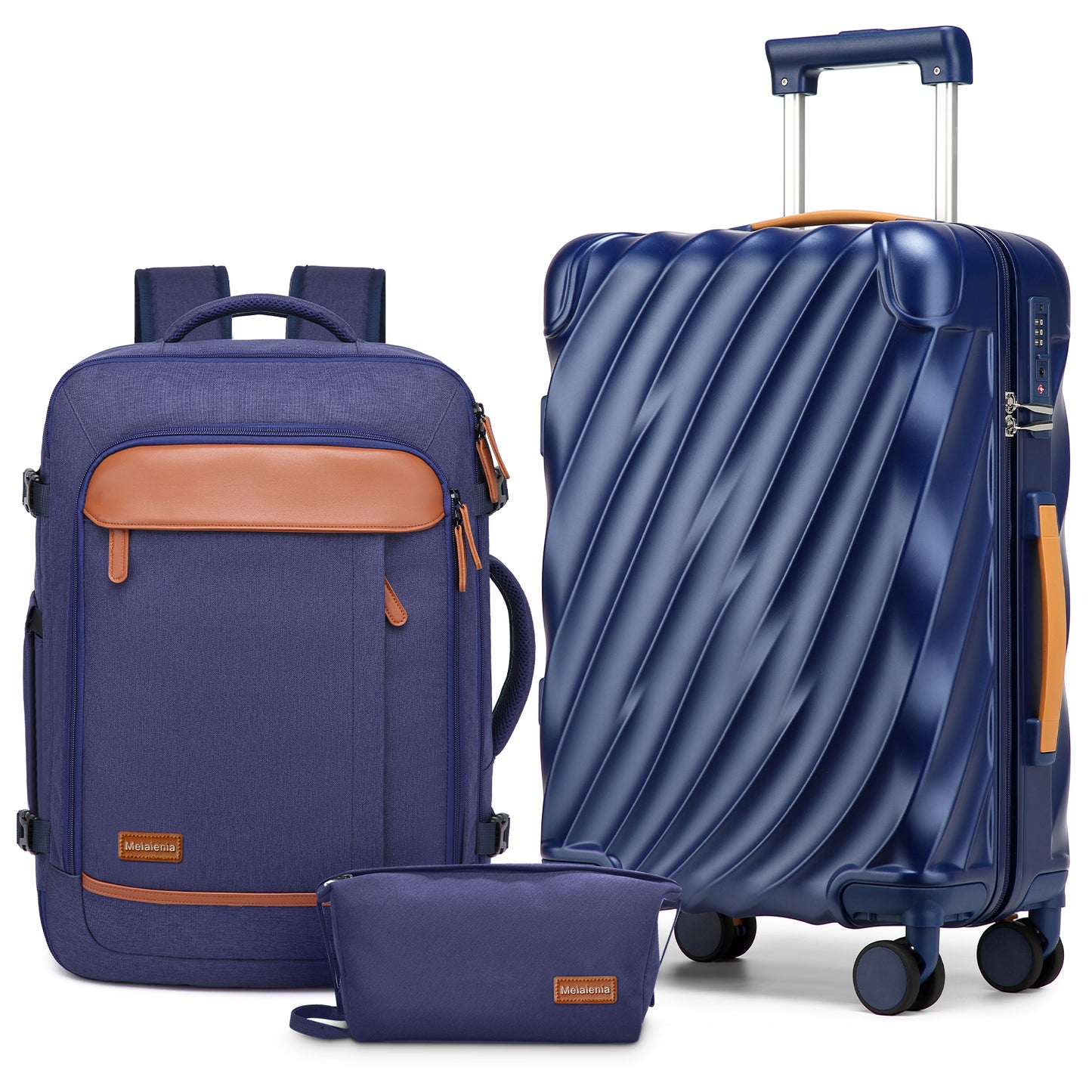 Joyway 5-Piece Luggage Set PC Ultra-Hard Shell Lightweight Suitcase TSA Lock Brake Spinner Wheels (20/24/29) with Backpack Black