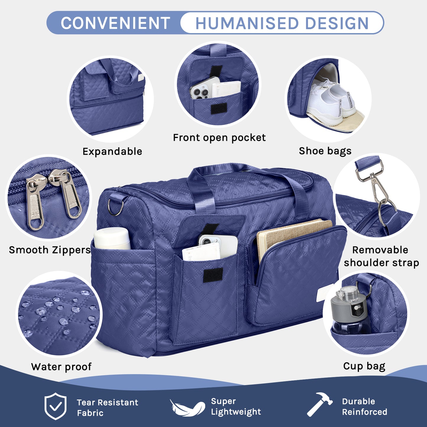 Joyway Duffle Bag, Foldable Gym Bag with Wet Bag