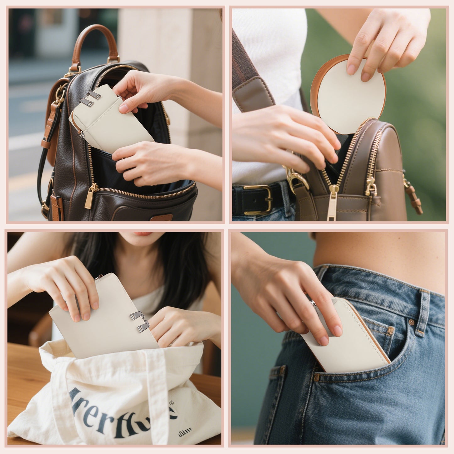 Ten-piece PU leather bag set, including a toiletry bag set (9 bags + 3 matching shoulder straps)