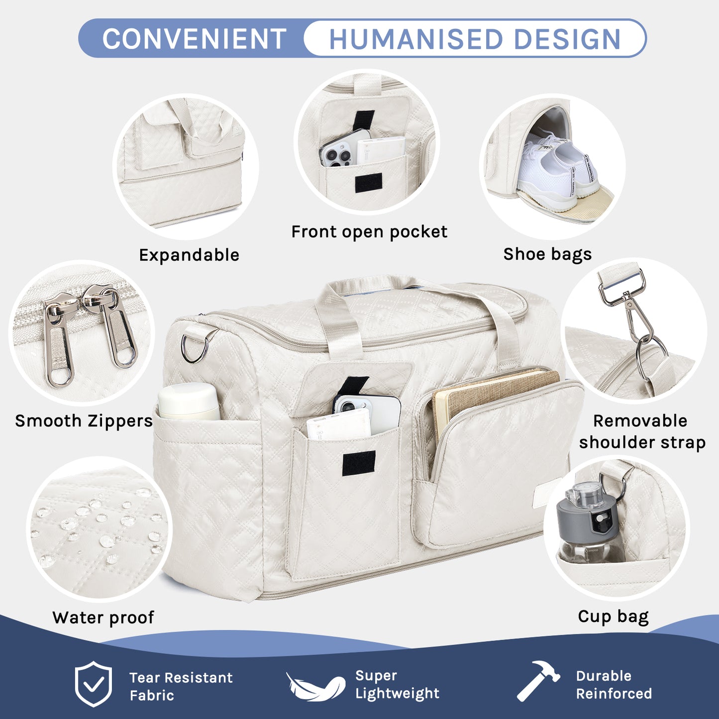 Joyway Duffle Bag, Foldable Gym Bag with Wet Bag