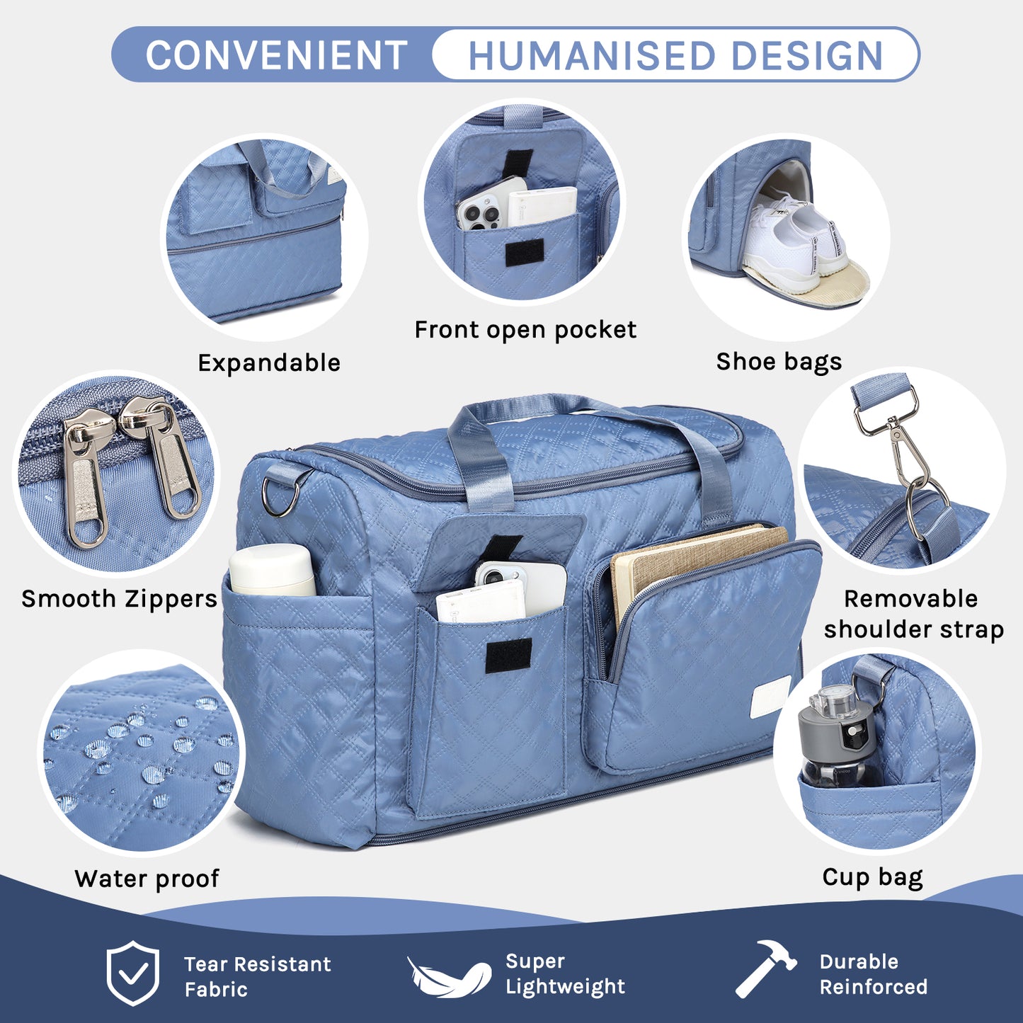 Joyway Duffle Bag, Foldable Gym Bag with Wet Bag