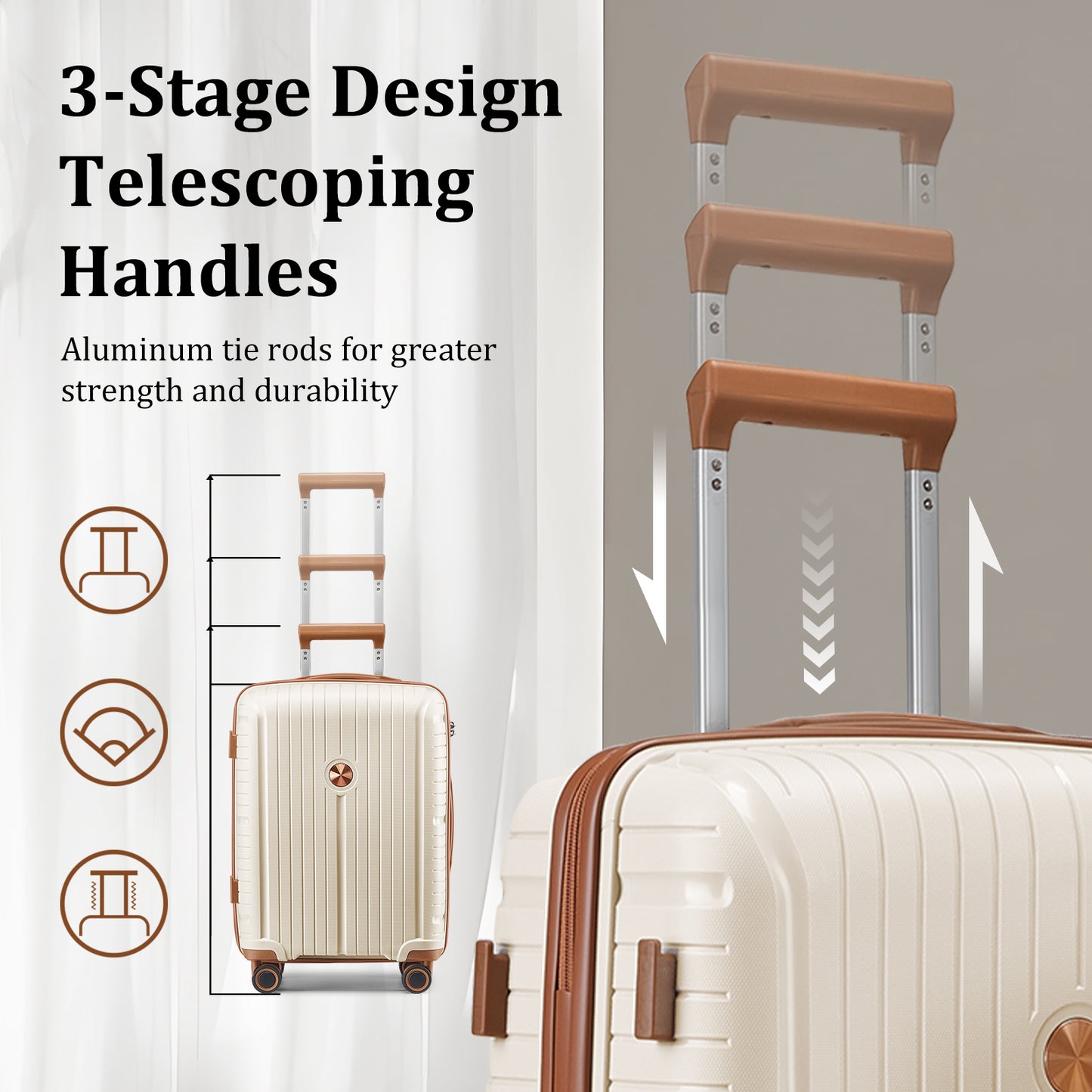 Five piece family luggage set, stylish, large capacity, smooth, labor-saving, and anti fall travel suitcase TR015