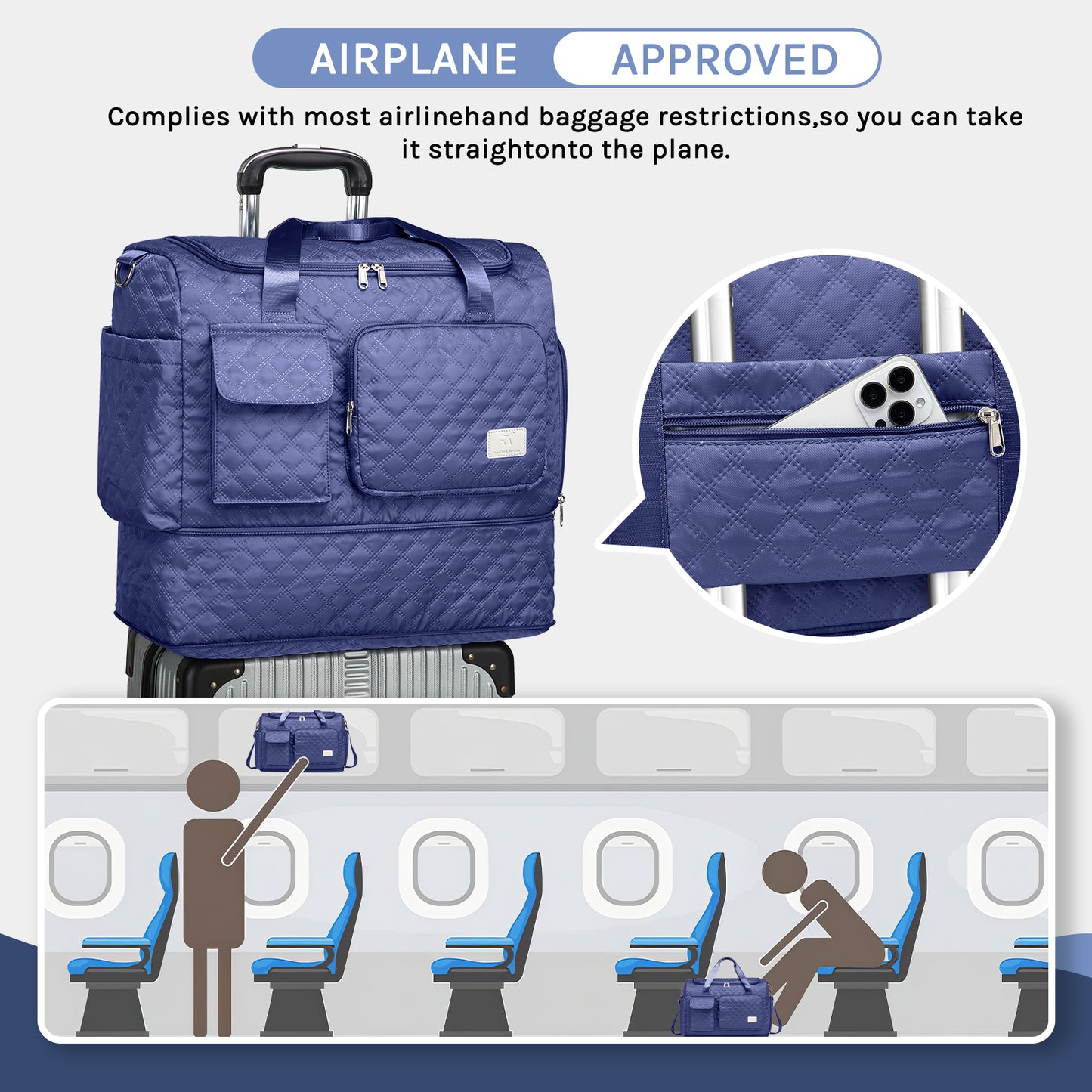 Joyway Duffle Bag, Foldable Gym Bag with Wet Bag