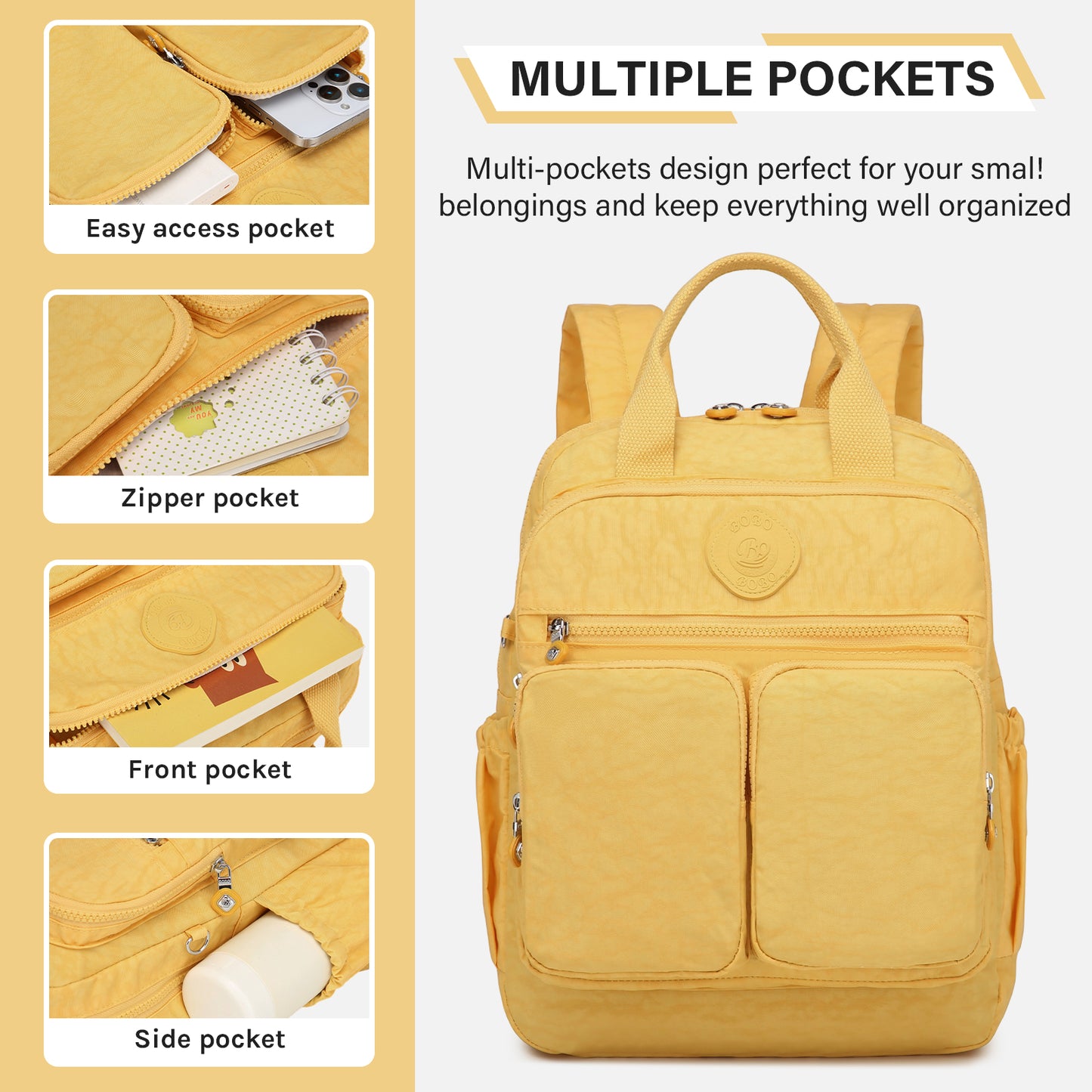 Joyway Waterproof Backpack for School and Travel Fits 15 Inch Laptop Lightweight Casual Daypack with Multi Pockets