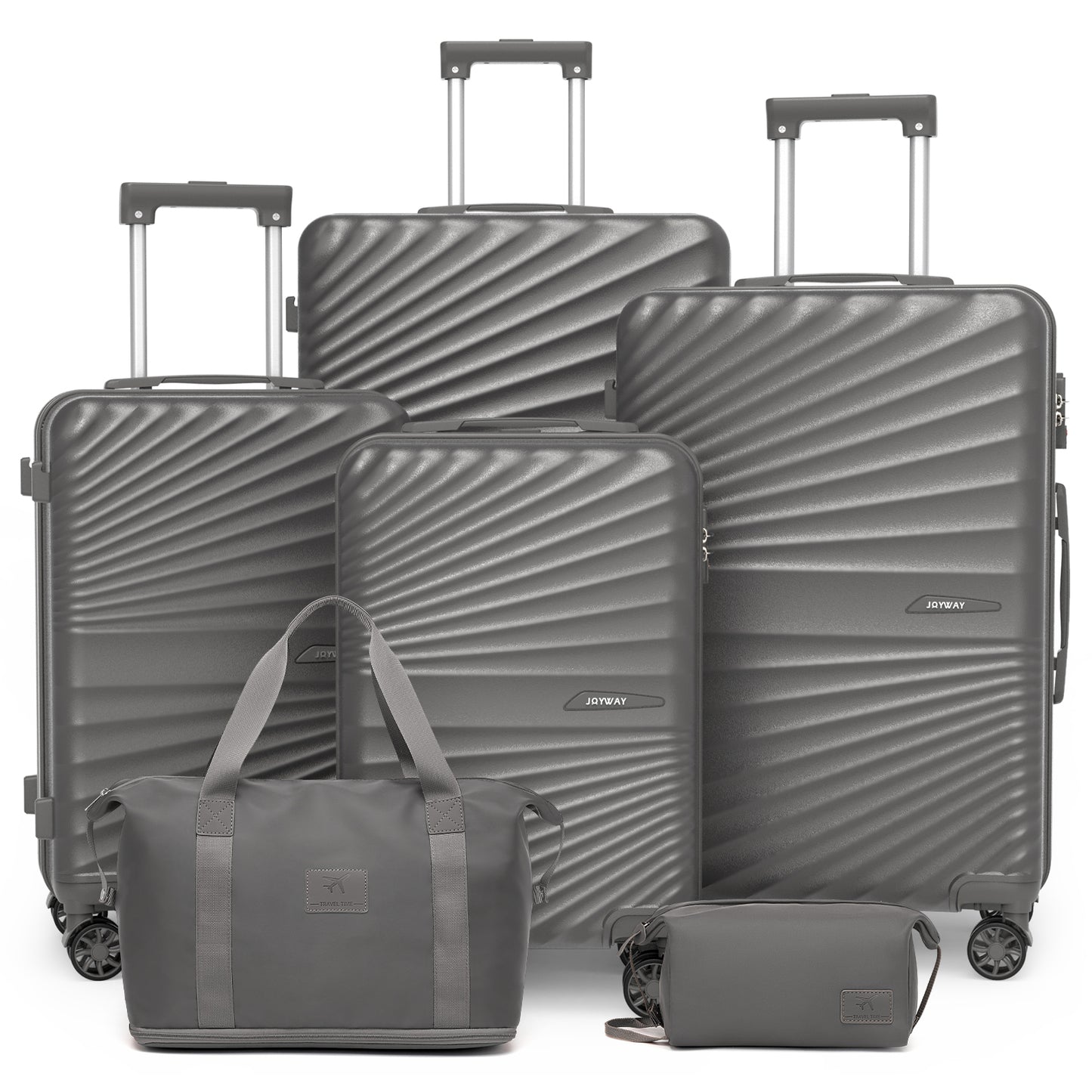 Joyway Luggage Set 4 Piece ABS Hardside Lightweight Suitcase with TSA Lock Spinner Wheels (18/20/24/28),Green-Brown