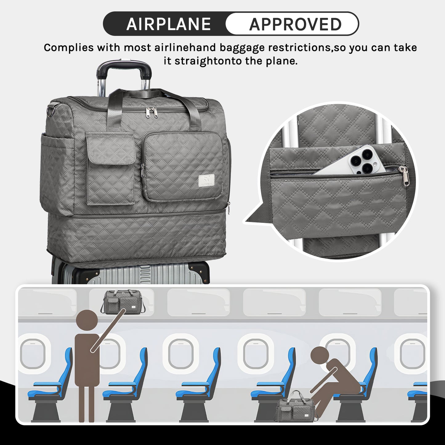 Joyway Duffle Bag, Foldable Gym Bag with Wet Bag