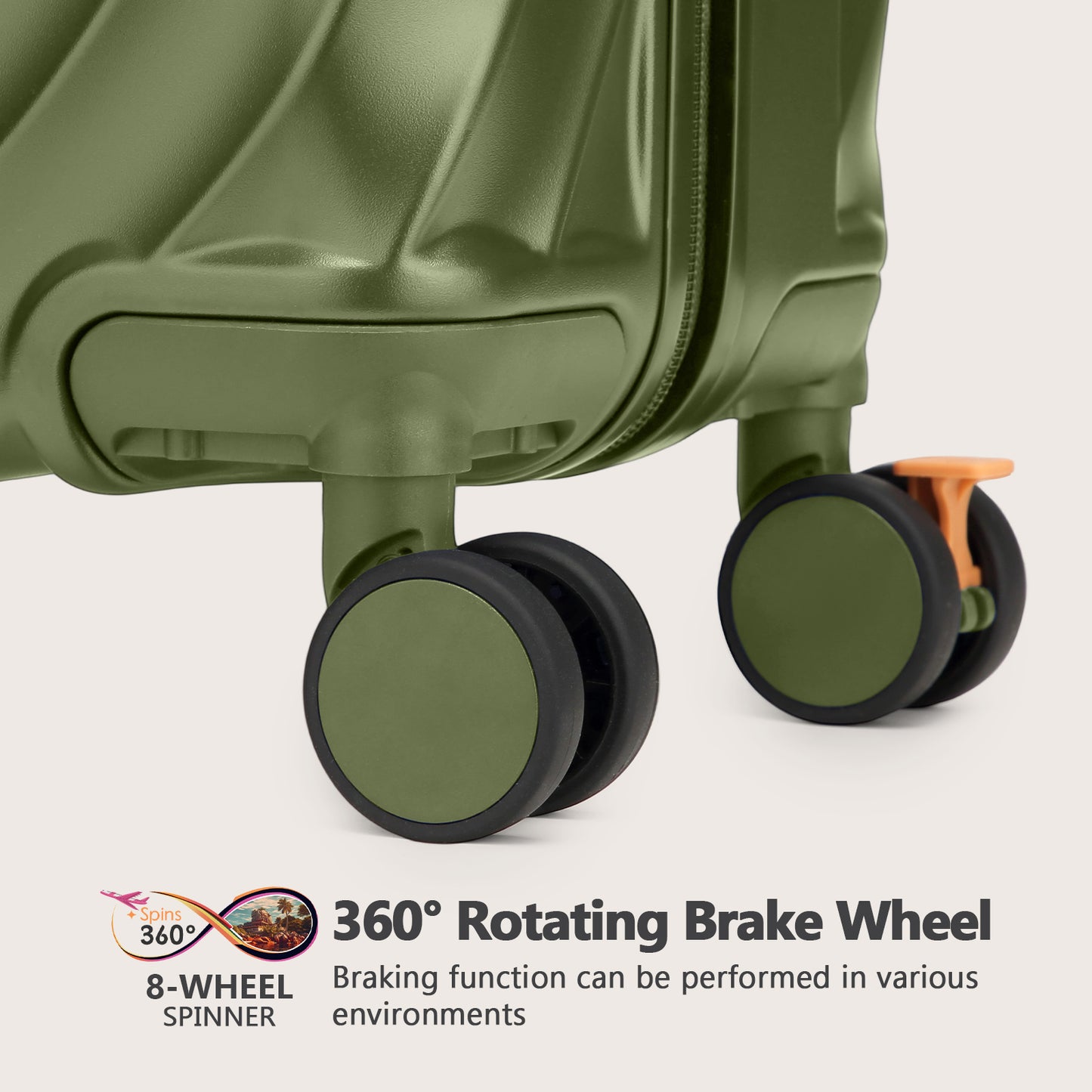 Joyway 5-Piece Luggage Set PC Ultra-Hard Shell Lightweight Suitcase TSA Lock Brake Spinner Wheels (20/24/29) with Backpack Black