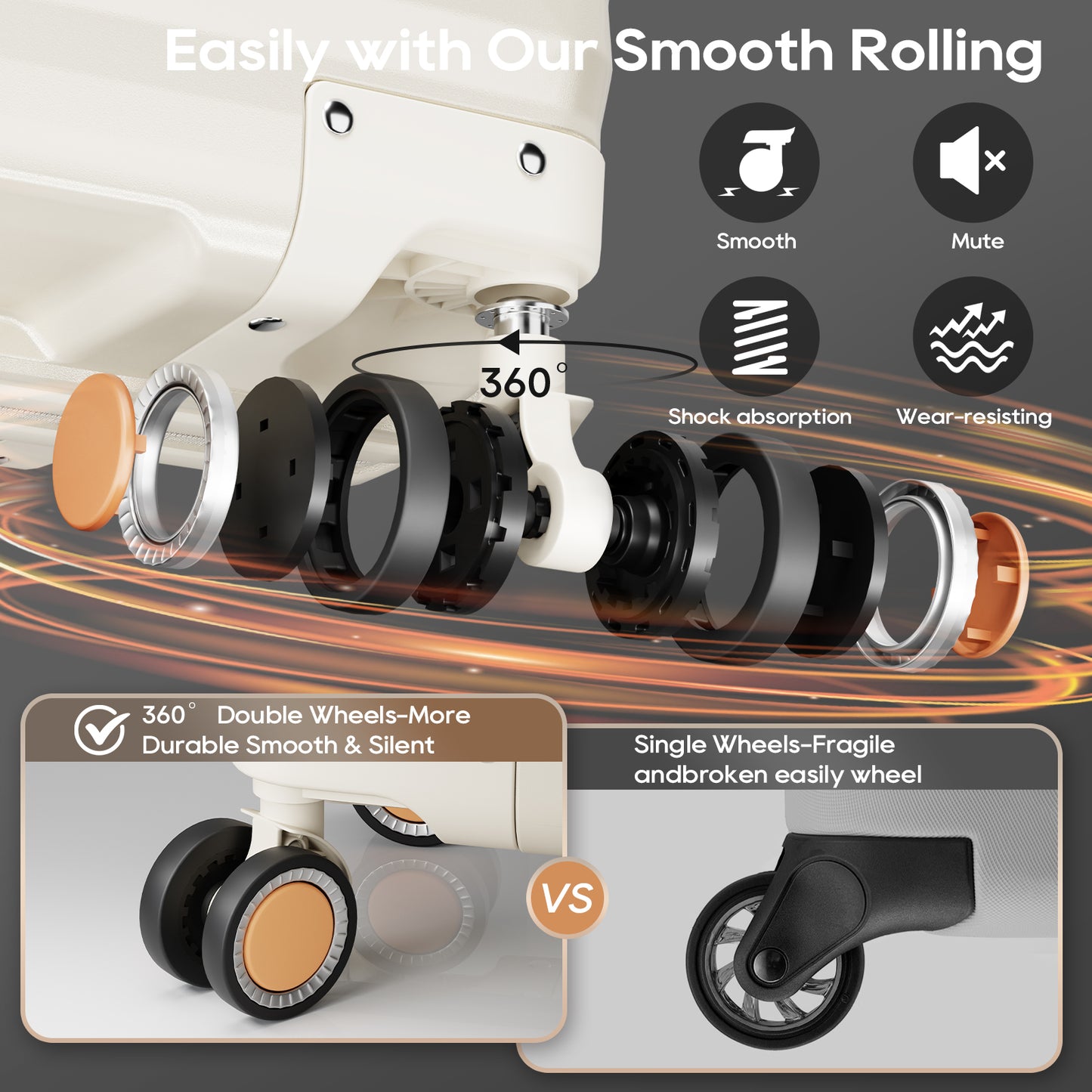 Joyway 3-piece luggage set, made of PP material, featuring a hard shell, lightweight design, and equipped with a TSA lock and swivel wheels, model TR019