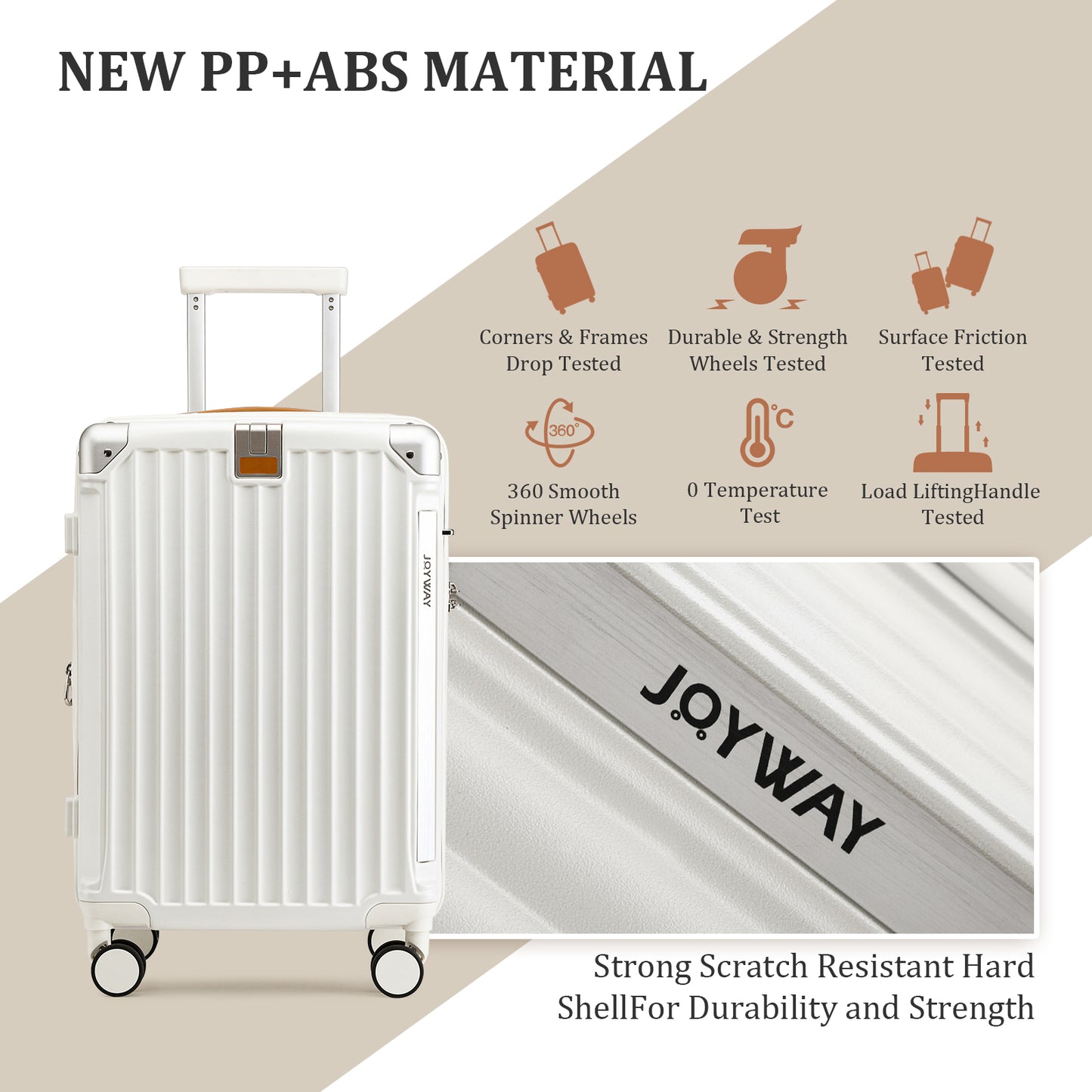 Joyway 4 Luggage Sets Expandable Luggage Hard Carry-on Luggage USB Port Cup Holder TSA Lock Suitcase