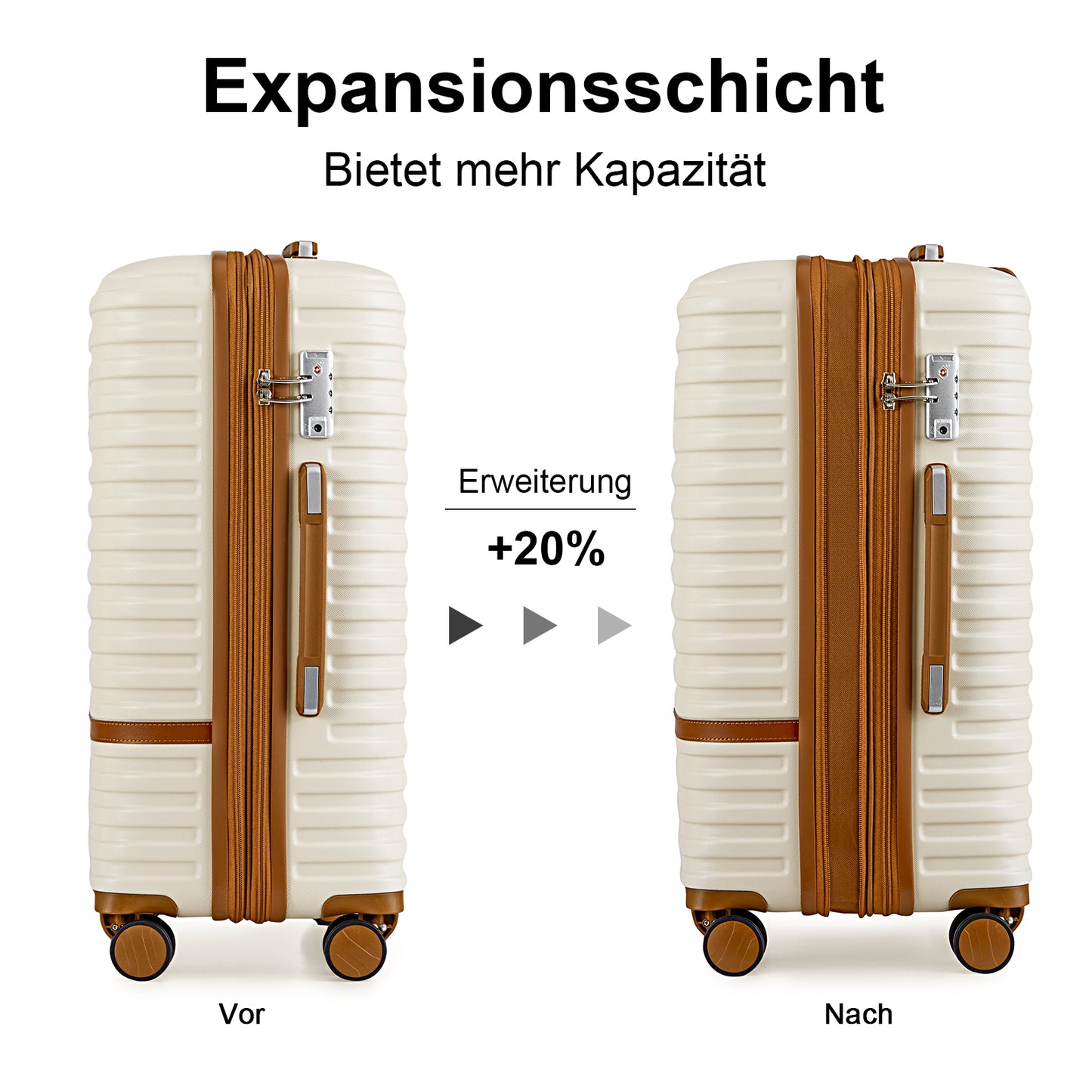 7-piece striped luggage set, including four hard-shell lightweight suitcases, one makeup case, one multi-functional luggage bag, and one cosmetic bag, model TR008