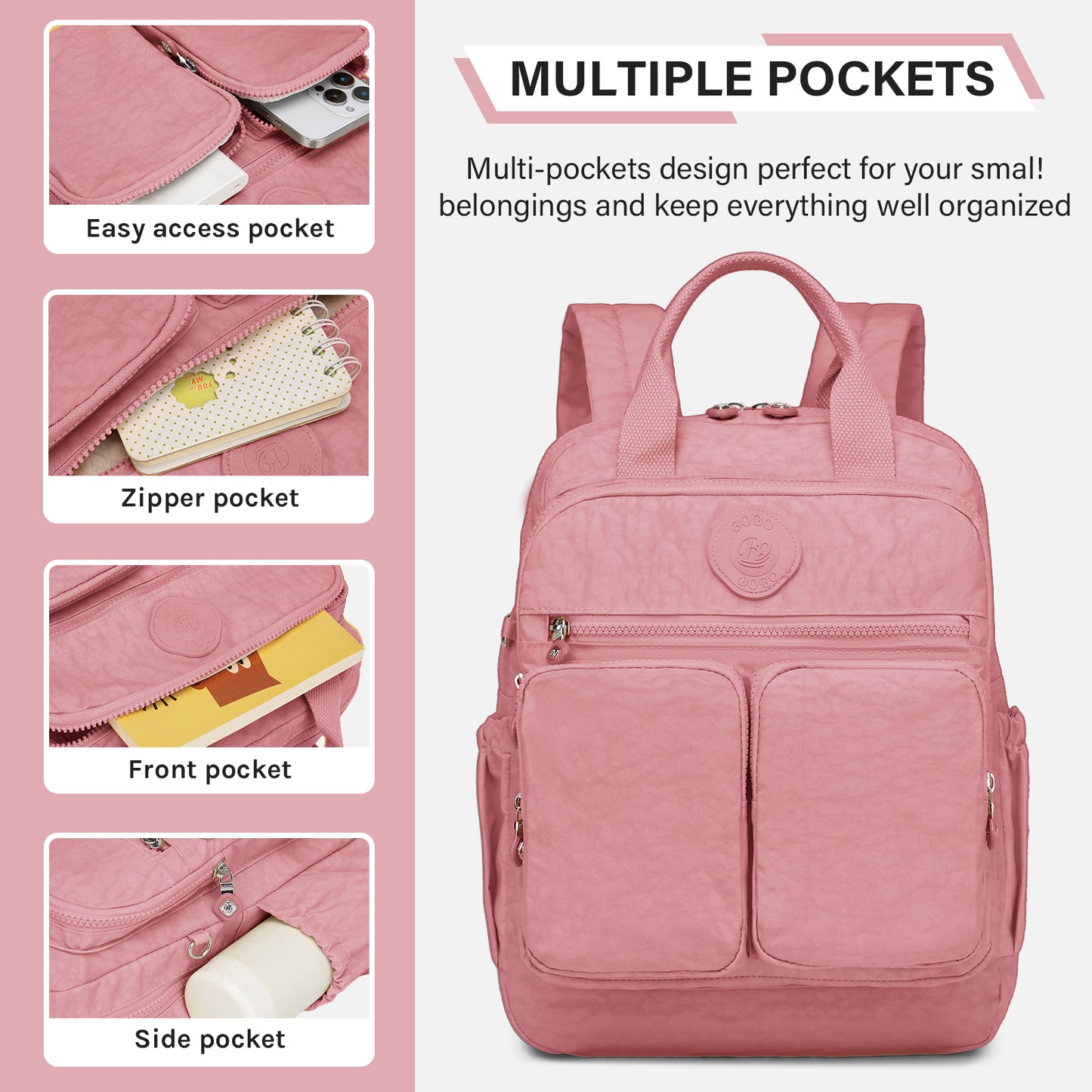 Joyway Waterproof Backpack for School and Travel Fits 15 Inch Laptop Lightweight Casual Daypack with Multi Pockets