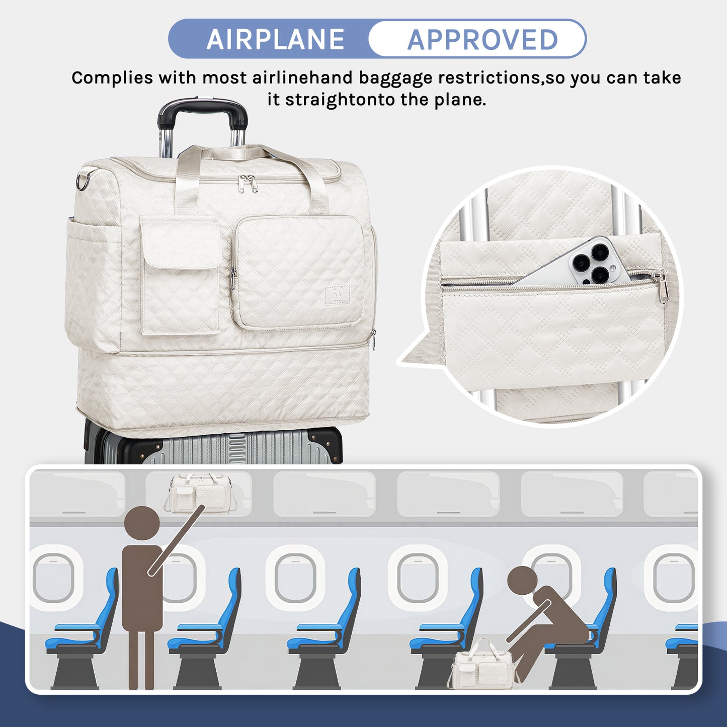 Joyway Duffle Bag, Foldable Gym Bag with Wet Bag