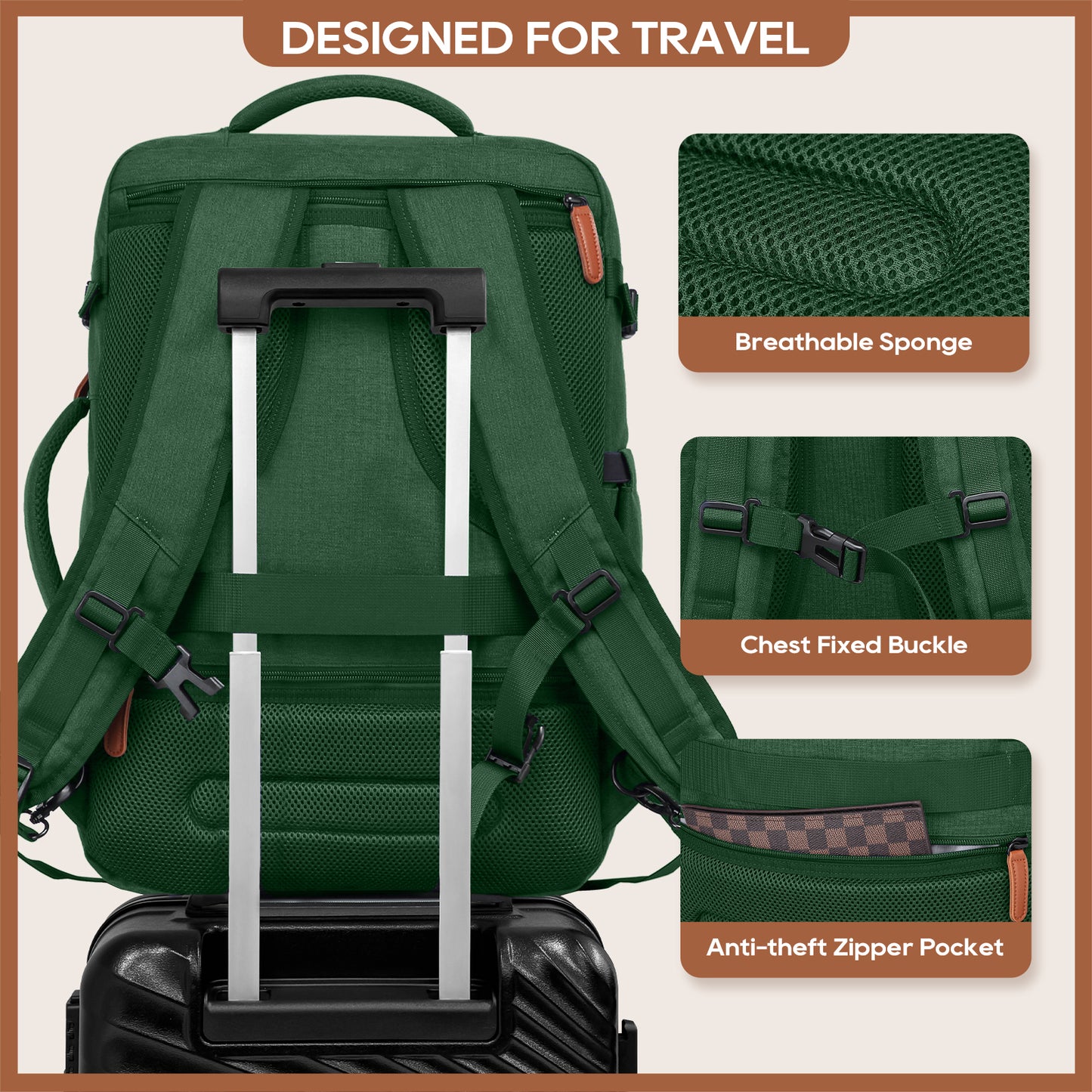 Melalenia 2PCS Waterproof Airline Aprroved Carry-on Travel Backpack with Toiletry Bag USB Port Comfortable