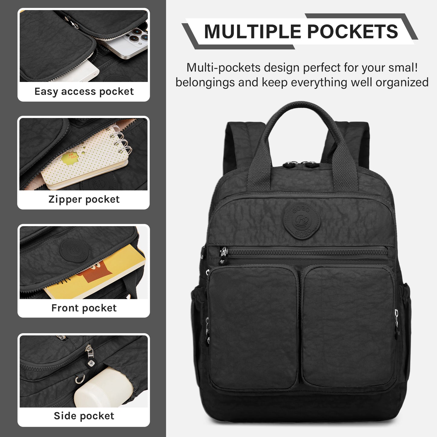 Joyway Waterproof Backpack for School and Travel Fits 15 Inch Laptop Lightweight Casual Daypack with Multi Pockets