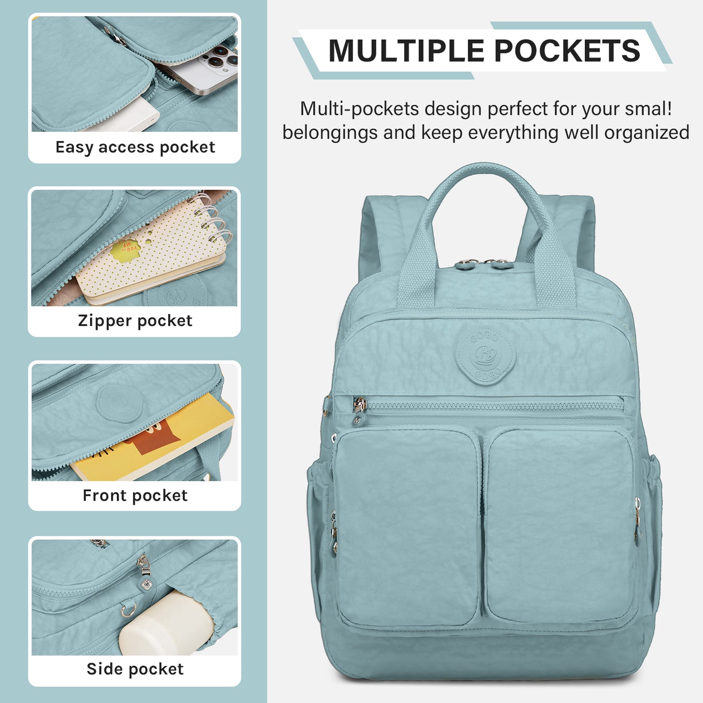 Joyway Waterproof Backpack for School and Travel Fits 15 Inch Laptop Lightweight Casual Daypack with Multi Pockets