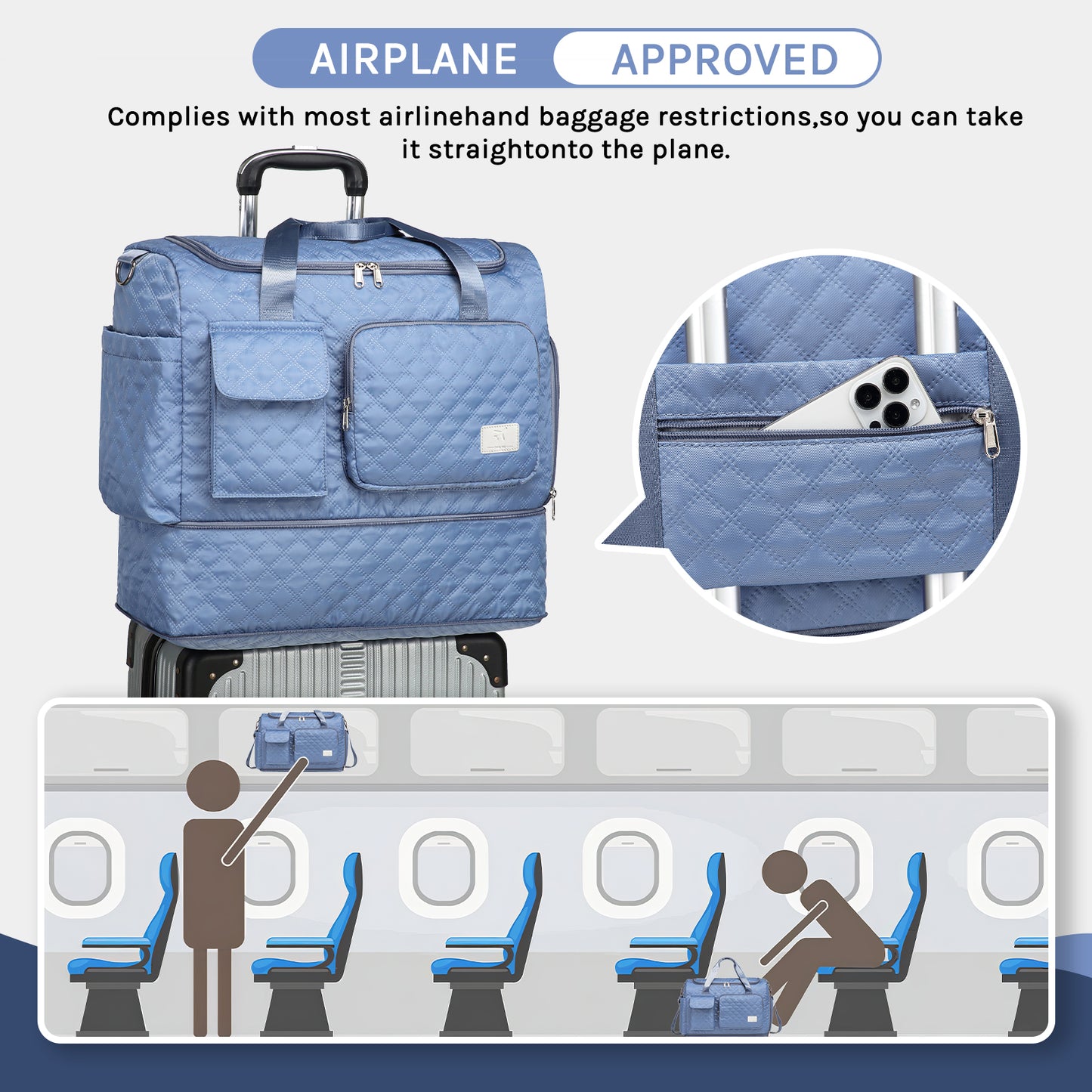 Joyway Duffle Bag, Foldable Gym Bag with Wet Bag