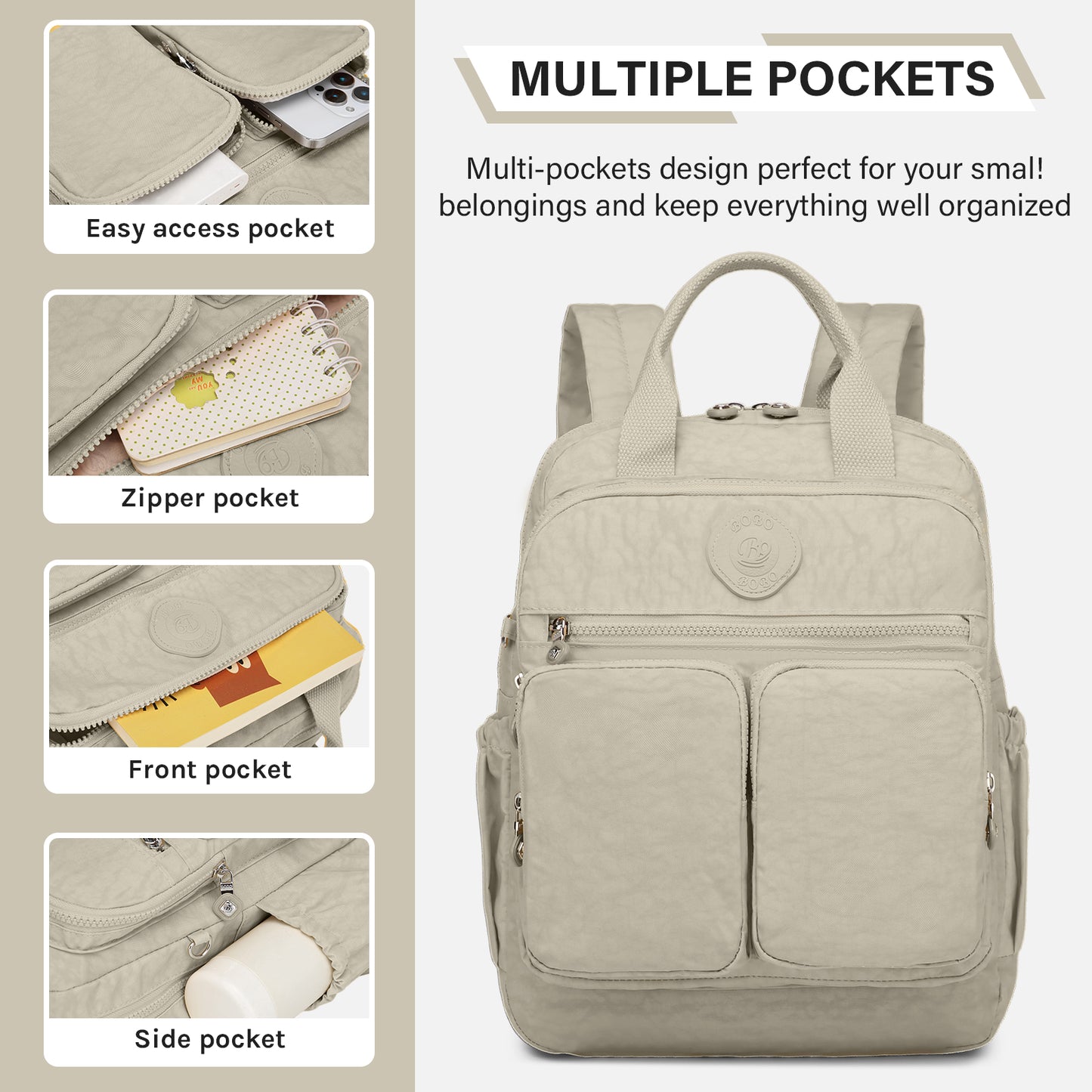 Joyway Waterproof Backpack for School and Travel Fits 15 Inch Laptop Lightweight Casual Daypack with Multi Pockets