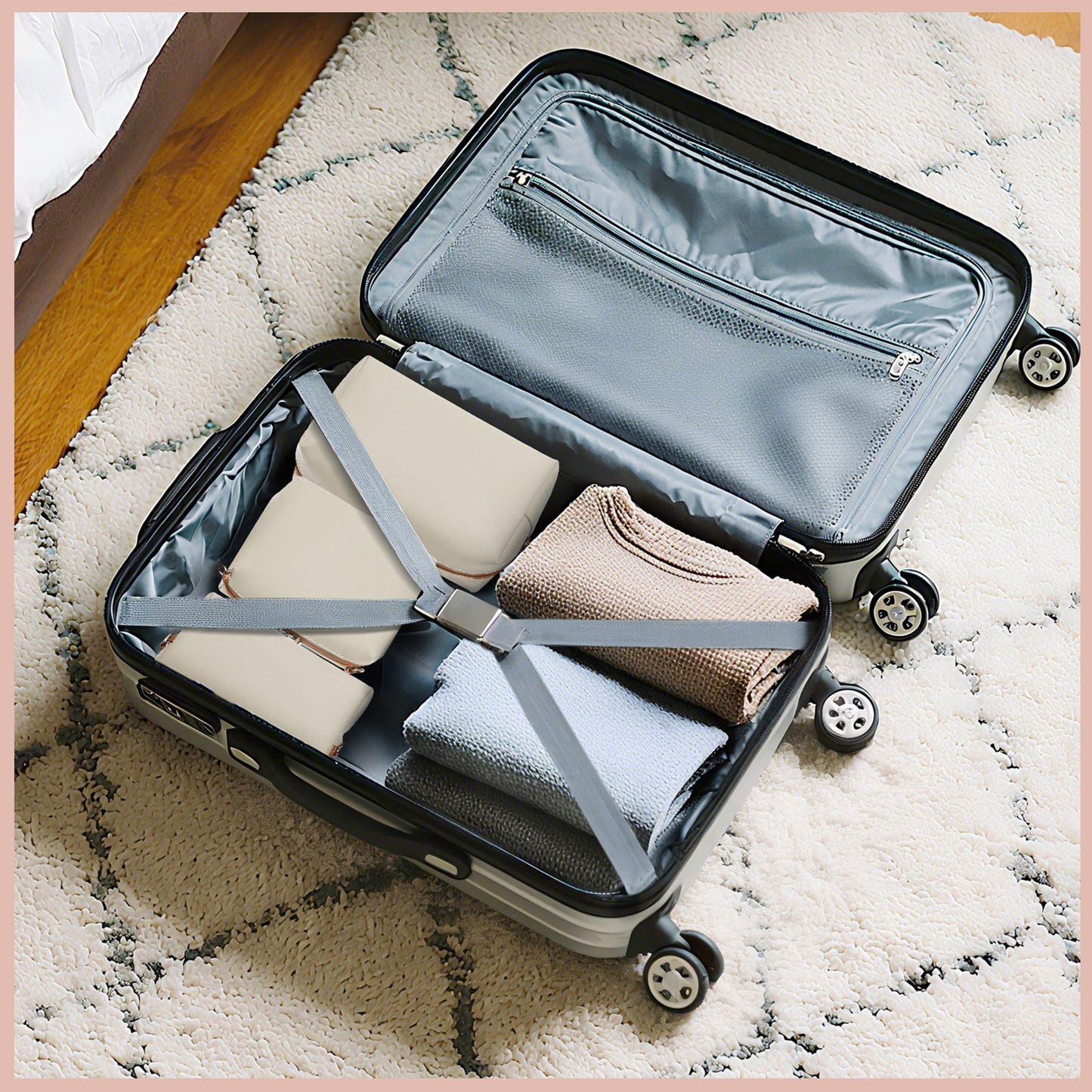 Ten-piece PU leather bag set, including a toiletry bag set (9 bags + 3 matching shoulder straps)