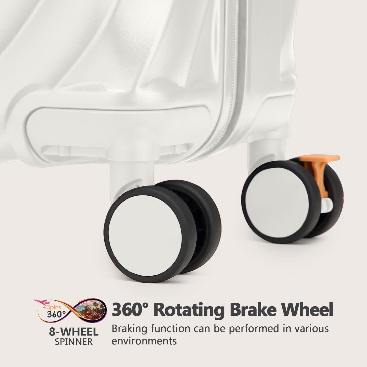 Joyway 5-Piece Luggage Set PC Ultra-Hard Shell Lightweight Suitcase TSA Lock Brake Spinner Wheels (20/24/29) with Backpack Black