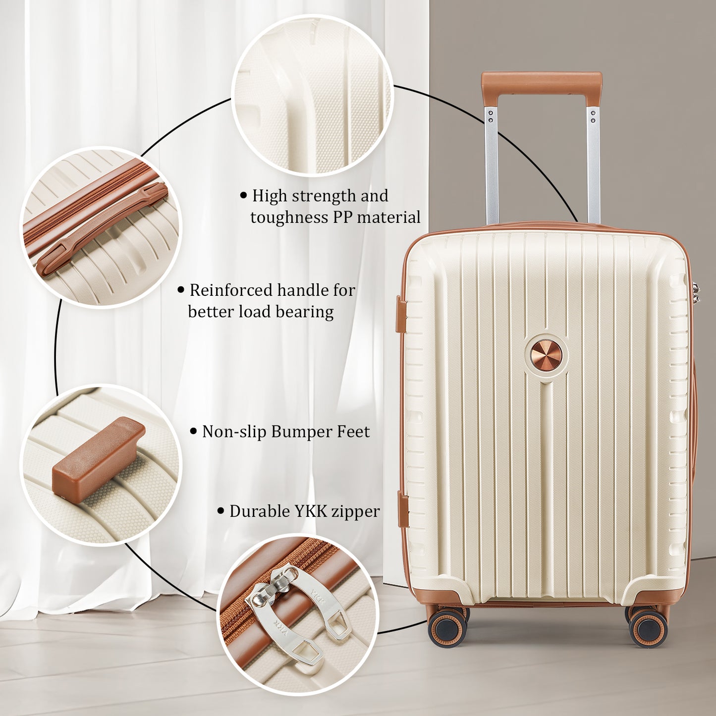 Five piece family luggage set, stylish, large capacity, smooth, labor-saving, and anti fall travel suitcase TR015